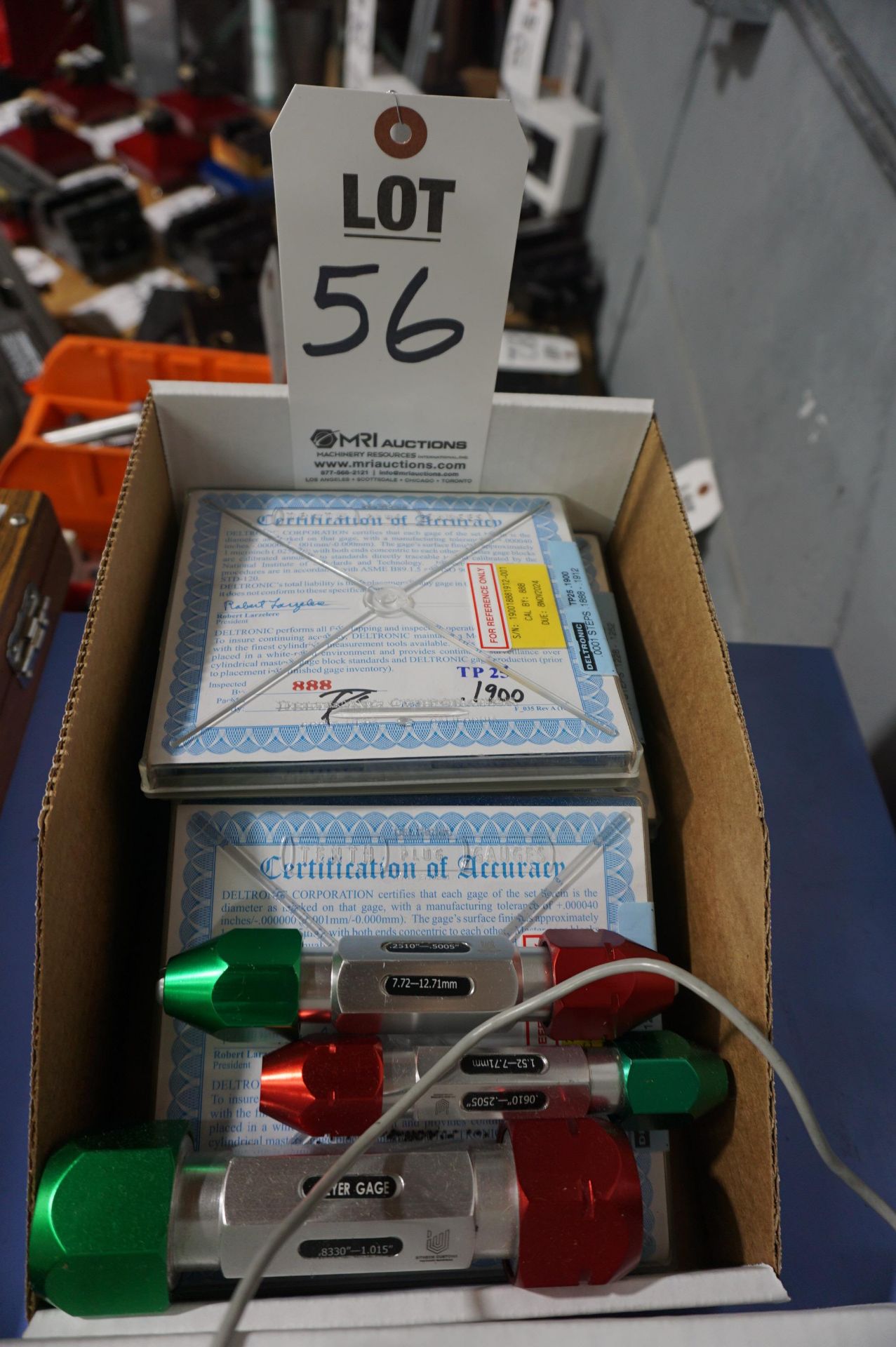 LOT TO INCLUDE: (2 BOXES) MISC. DELTRONIC PIN GAGE SETS VARIED SIZES, MEYER GAGE GO AND NO GO PIN