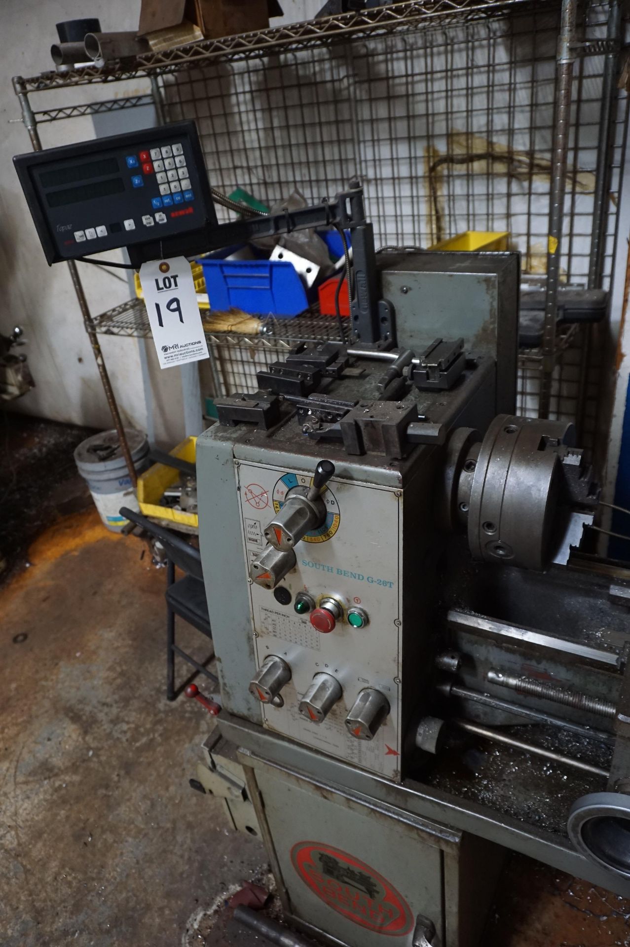 2000 SOUTH BEND MACHINE LATHE G-26T, S/N 16DF-2090 WITH TOPAZ DIGITAL READOUT UNIT MODEL TL211000, - Image 2 of 9