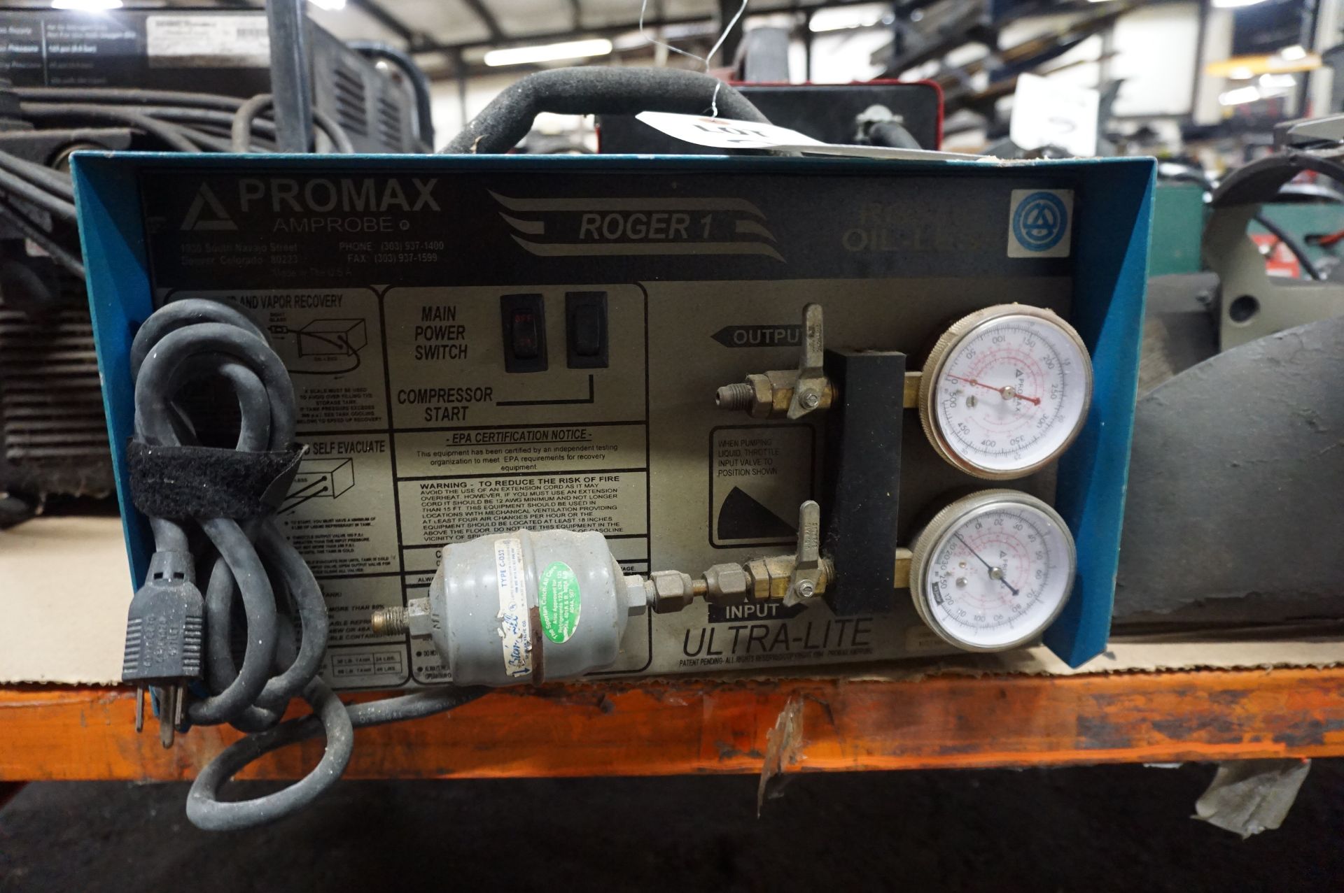 PROMAX AMPROBE ROGER 1 PORTABLE REFRIGERANT RECOVERY UNIT - Image 3 of 3