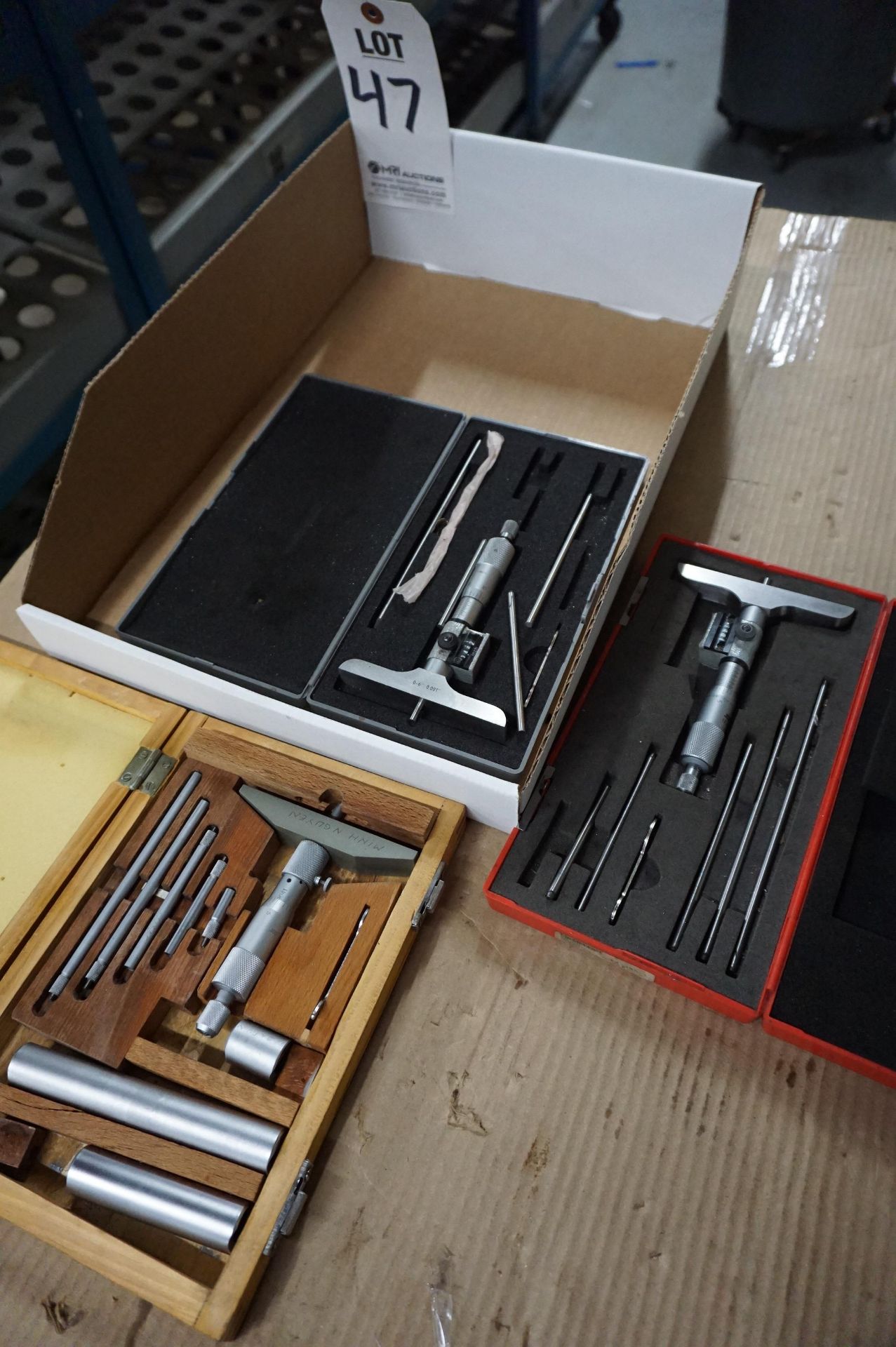 MISC. MITUTOYO, STARRETT, AND SPI DEP[TH MICROMETERS