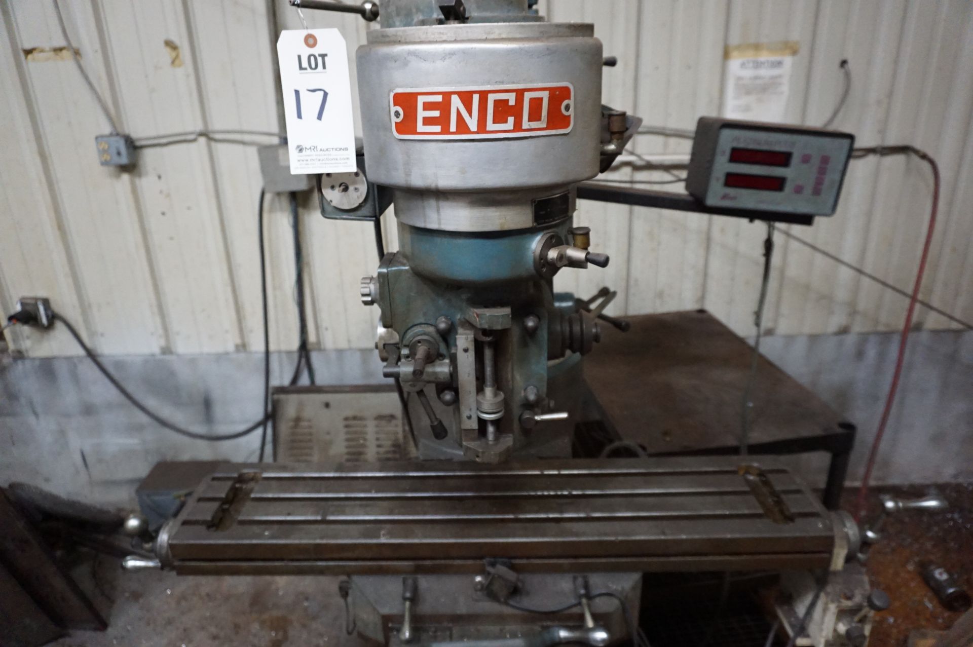 ENCO MANUAL KNEE MILL WITH ENCO DIGITAL READOUT AND MILL TABLE POWER FEED - Image 2 of 5
