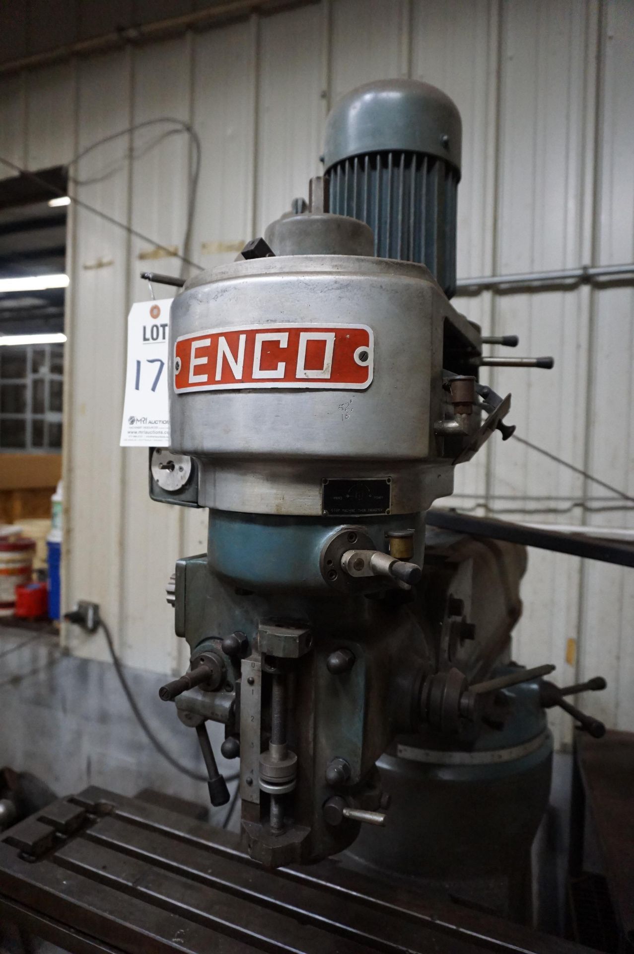 ENCO MANUAL KNEE MILL WITH ENCO DIGITAL READOUT AND MILL TABLE POWER FEED - Image 5 of 5