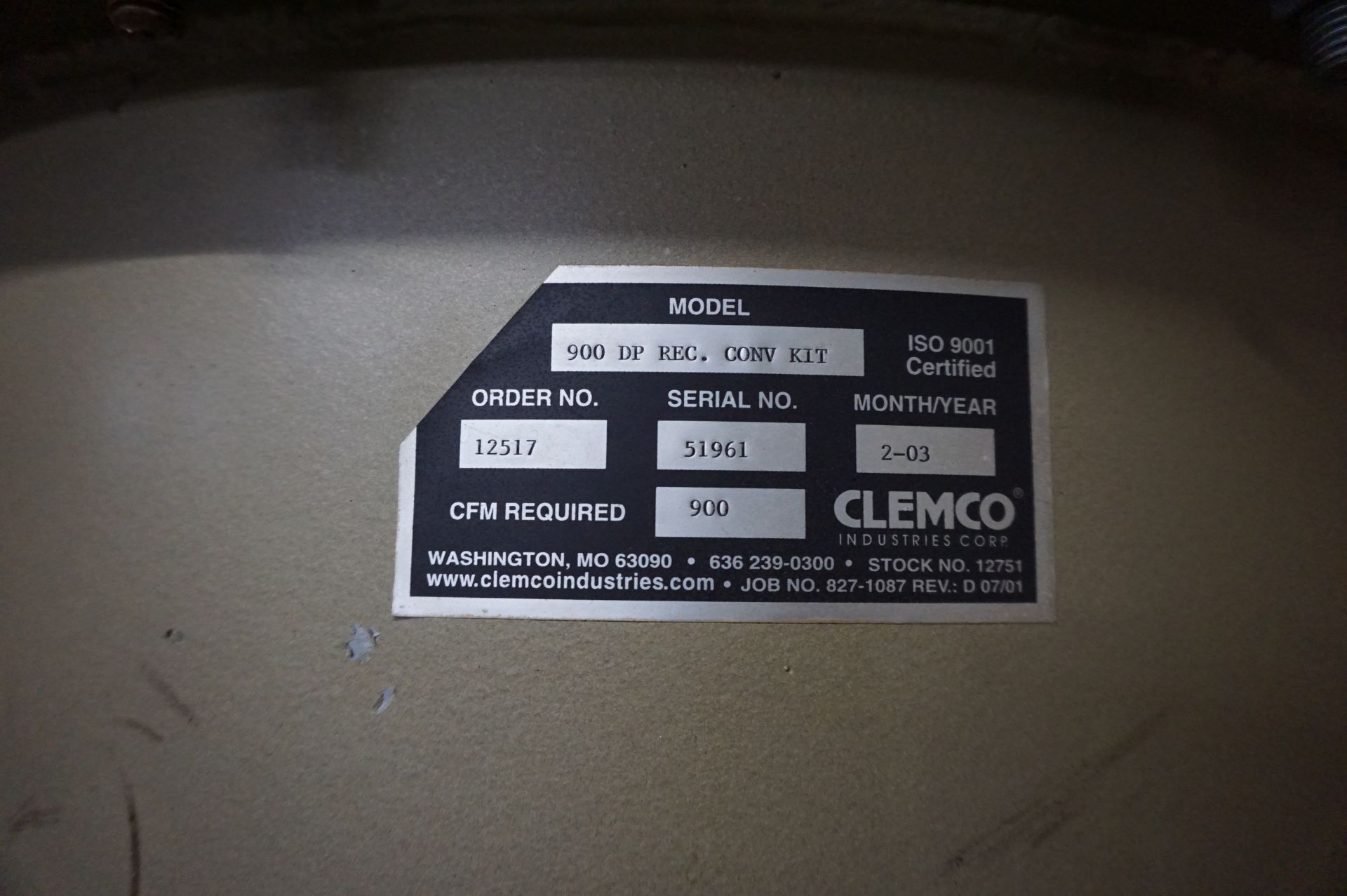 LOT TO INCLUDE: (1) EMPIRE PRO-FINISH BLAST CABINET MODEL PF-3642, S/N 8456, (1) CLEMCO ZERO BLAST - Image 6 of 6