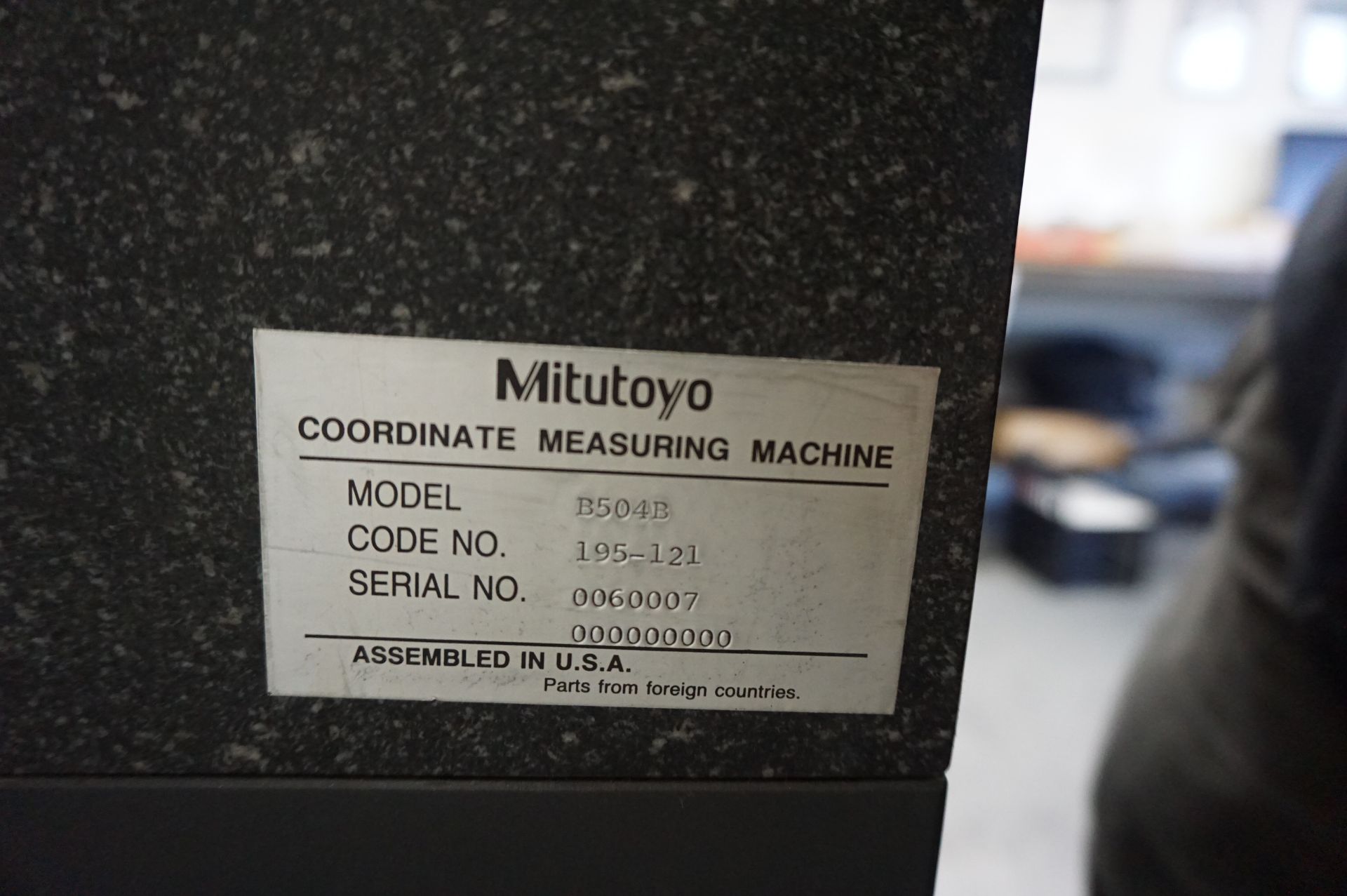 MITUTOYO B504B CNC CMM, CODE 195-121, S/N 0060007, WITH RENISHAW TP1S PROBE, MITUTOYO MAG-1 - Image 9 of 10