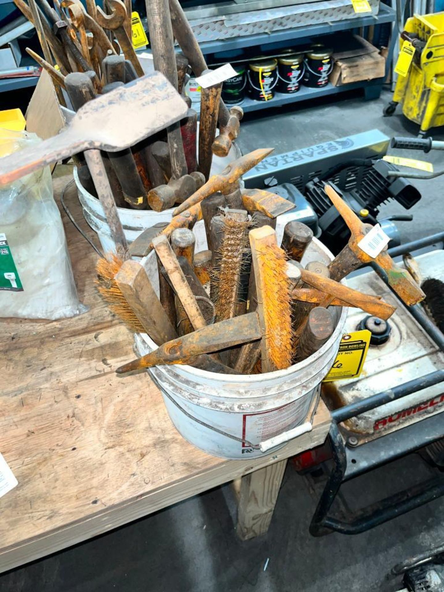 Bucket of Pick Axes, Brushes, & Assorted - Image 3 of 3