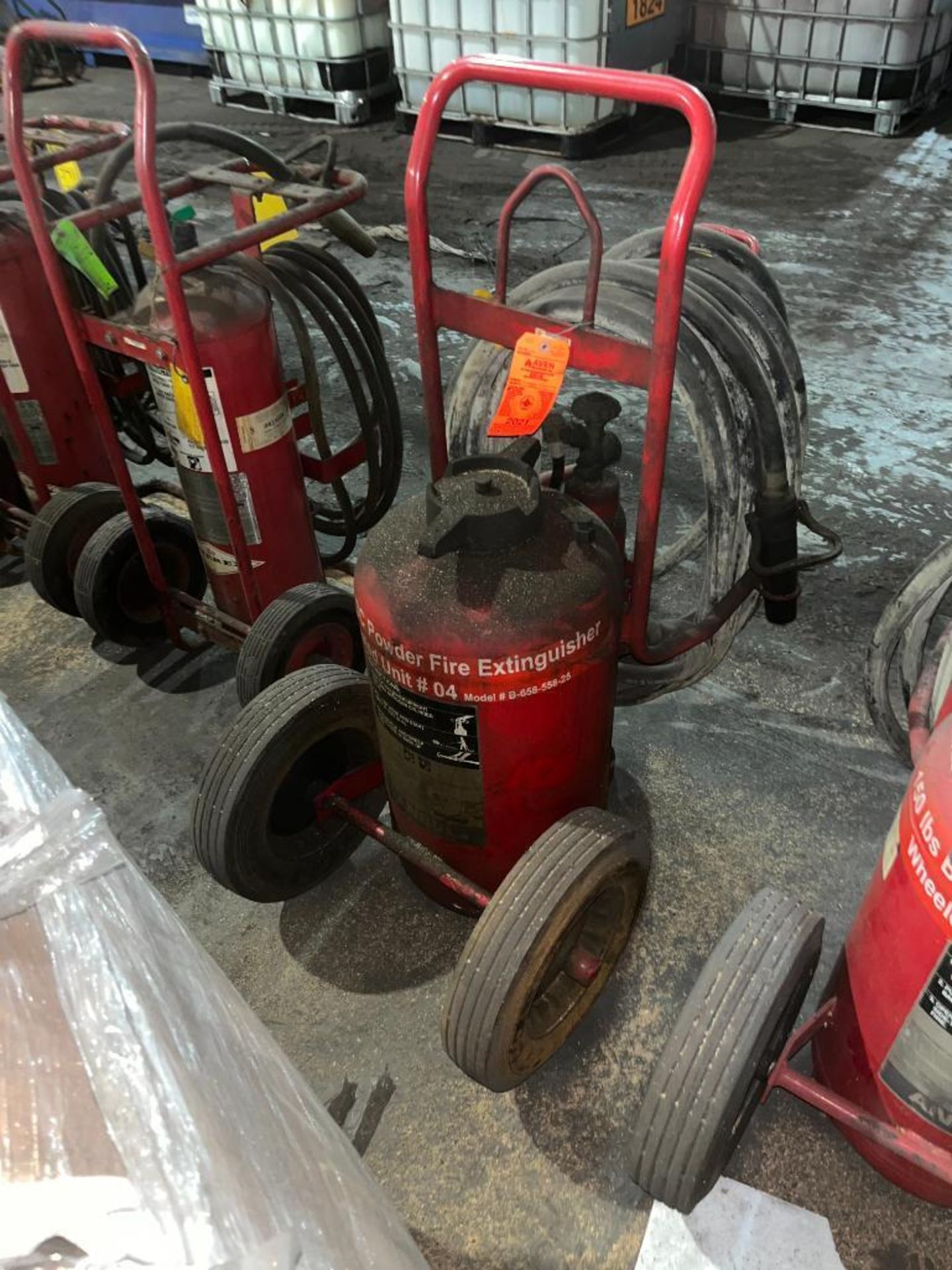 (4) 50 Lb. BC Powder Fire Extinguisher Wheeled Unit - Image 6 of 7