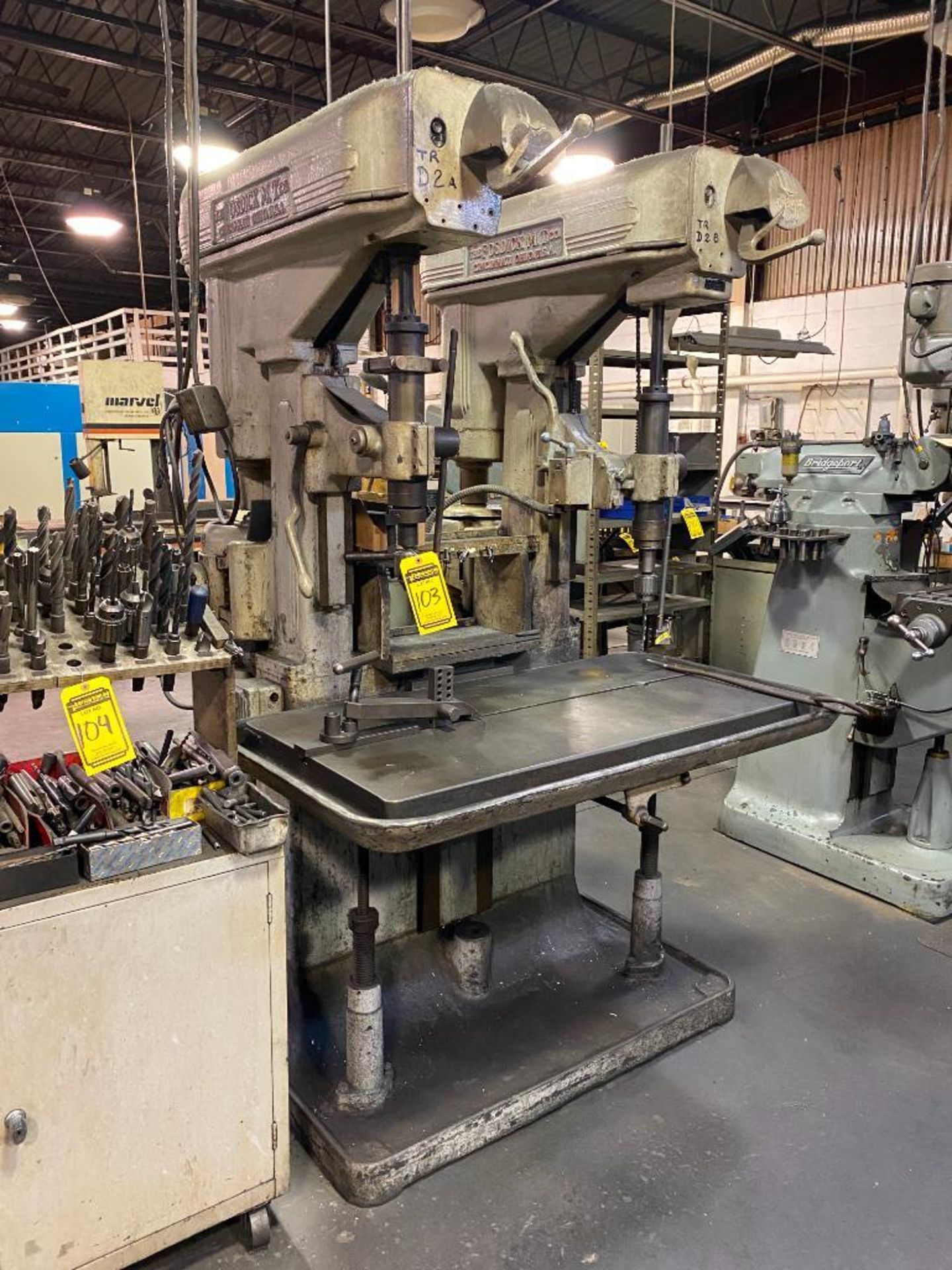 Fosdick Twin Spindle Drill Press, 48" x 24" Table - Image 2 of 5