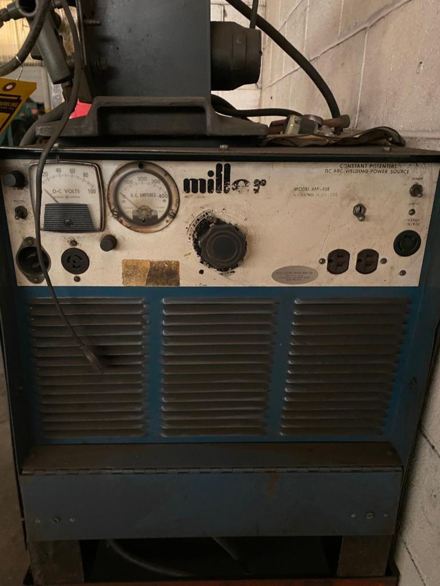 Miller MP-45E CP/DC Arc Welder on Rolling Stand w/ Miller Wire Feeder, S/N HJ211065 - Image 3 of 3