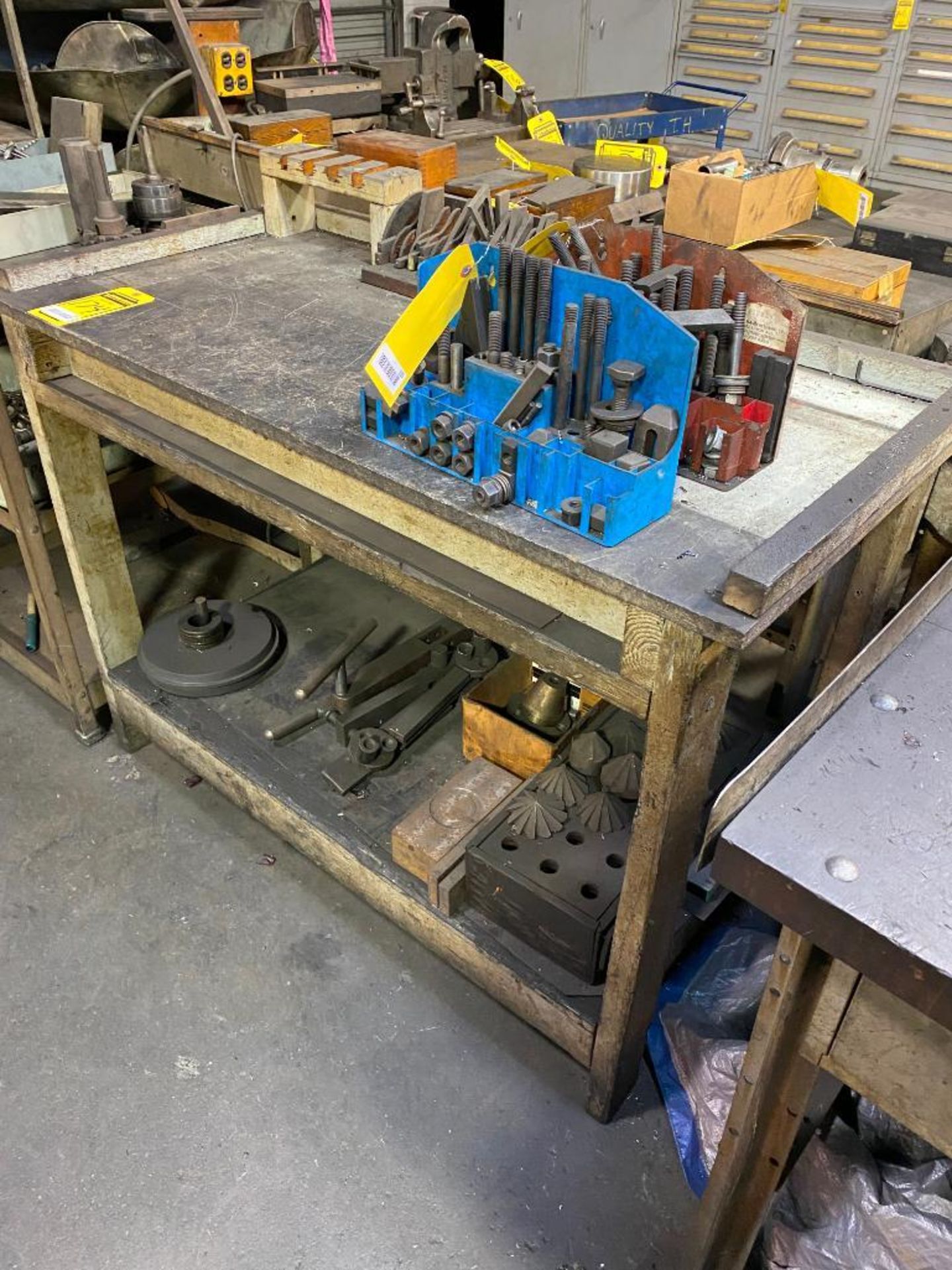 (1) Butcher Block Workbench, 5' x 3', w/ 8" Bench-Vise, (1) Workbench, 4' x 2', w/ Tooling - Image 3 of 4