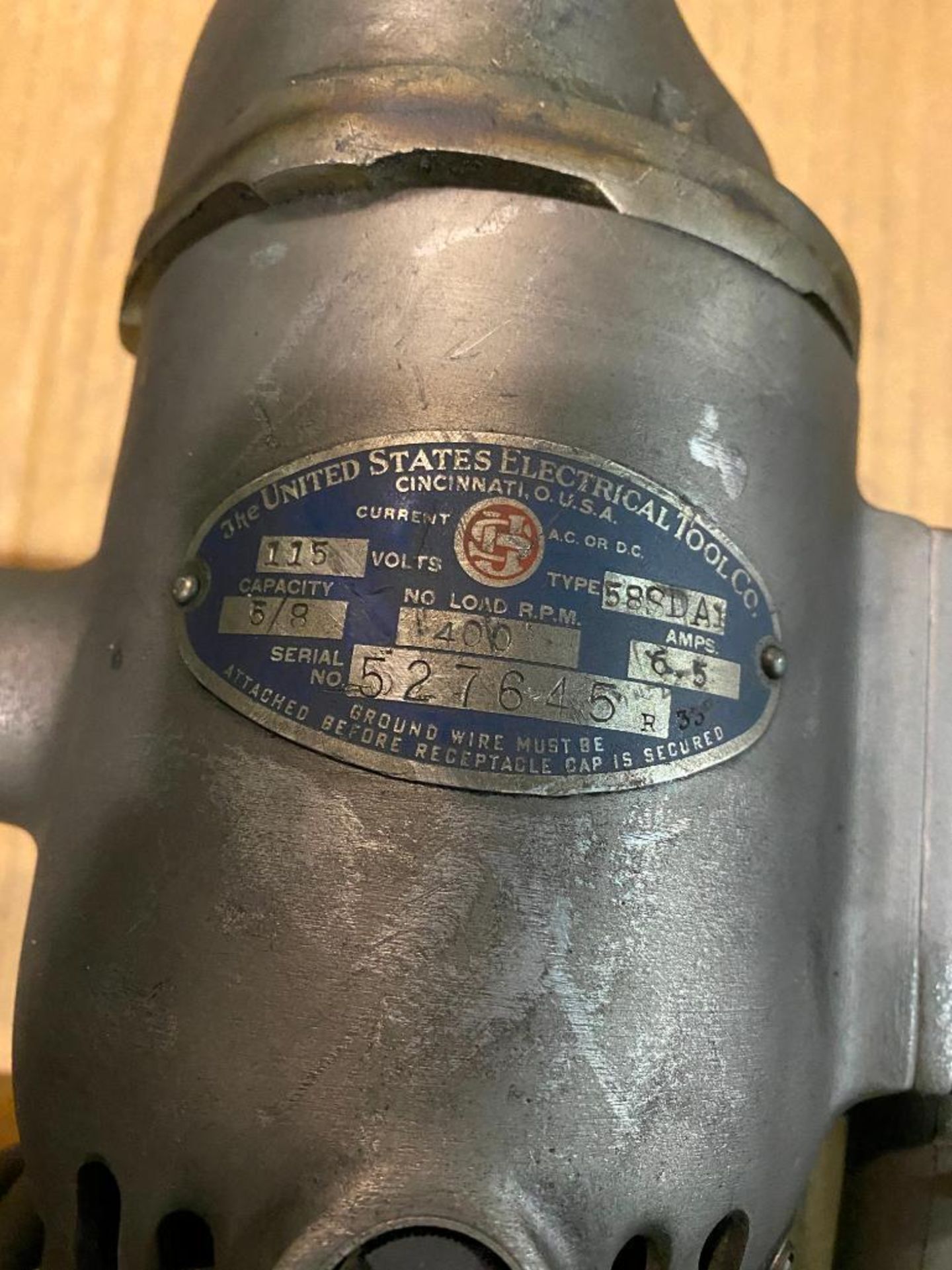 United States Electrical Tool Co. 5/8" Capacity Drill, S/N 527645 - Image 2 of 2