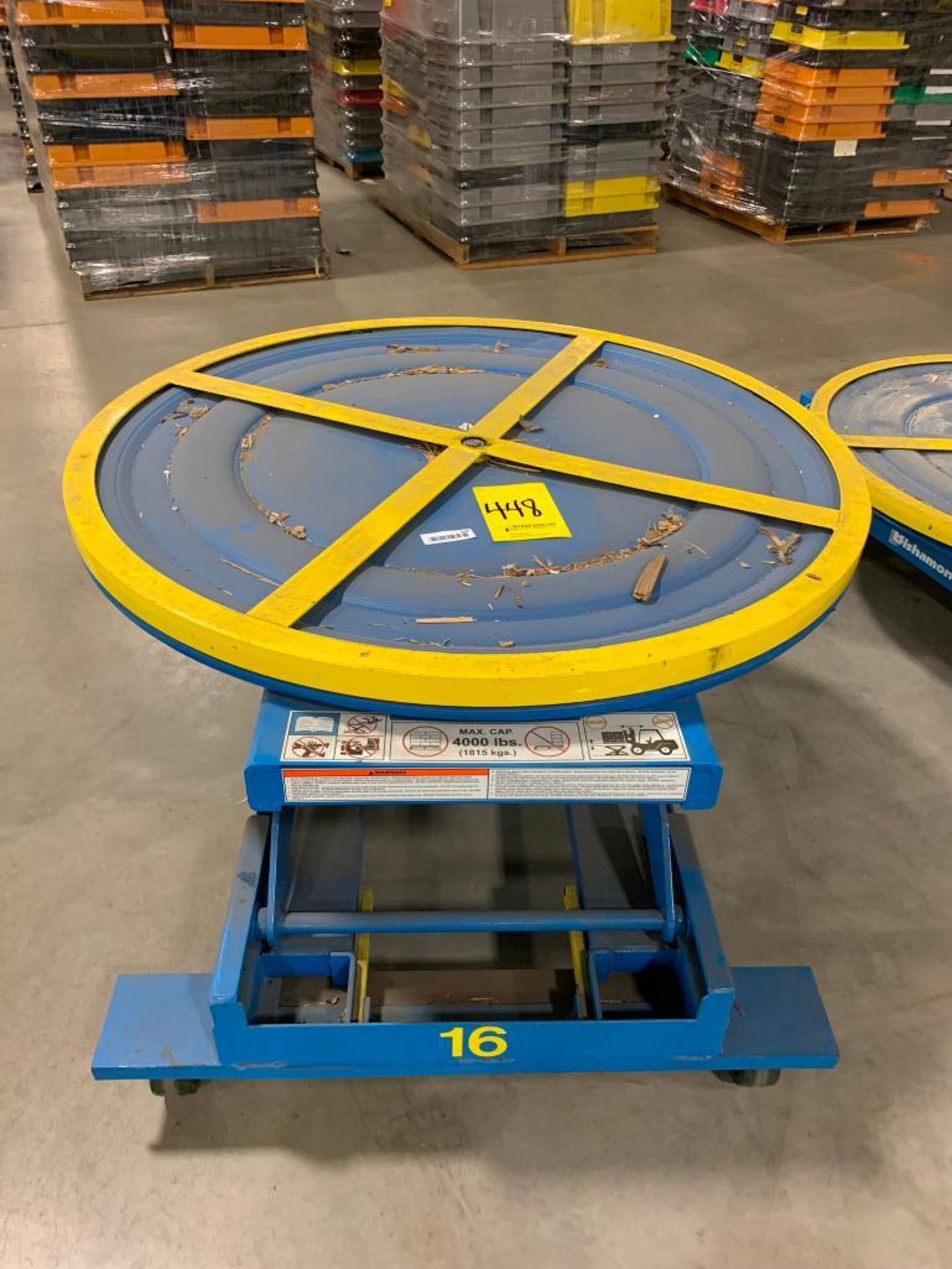 Bishamon Lift Tables, Model EZ-30, 3,000-LB. Capacity, 43" Diameter, Air Actuated