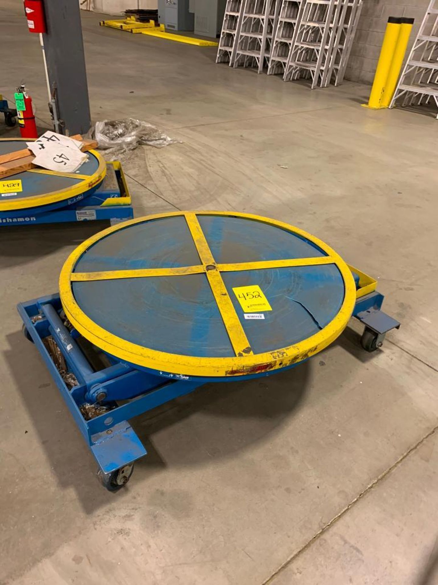 Bishamon Lift Tables, Model EZ-30, 3,000-LB. Capacity, 43" Diameter, Air Actuated