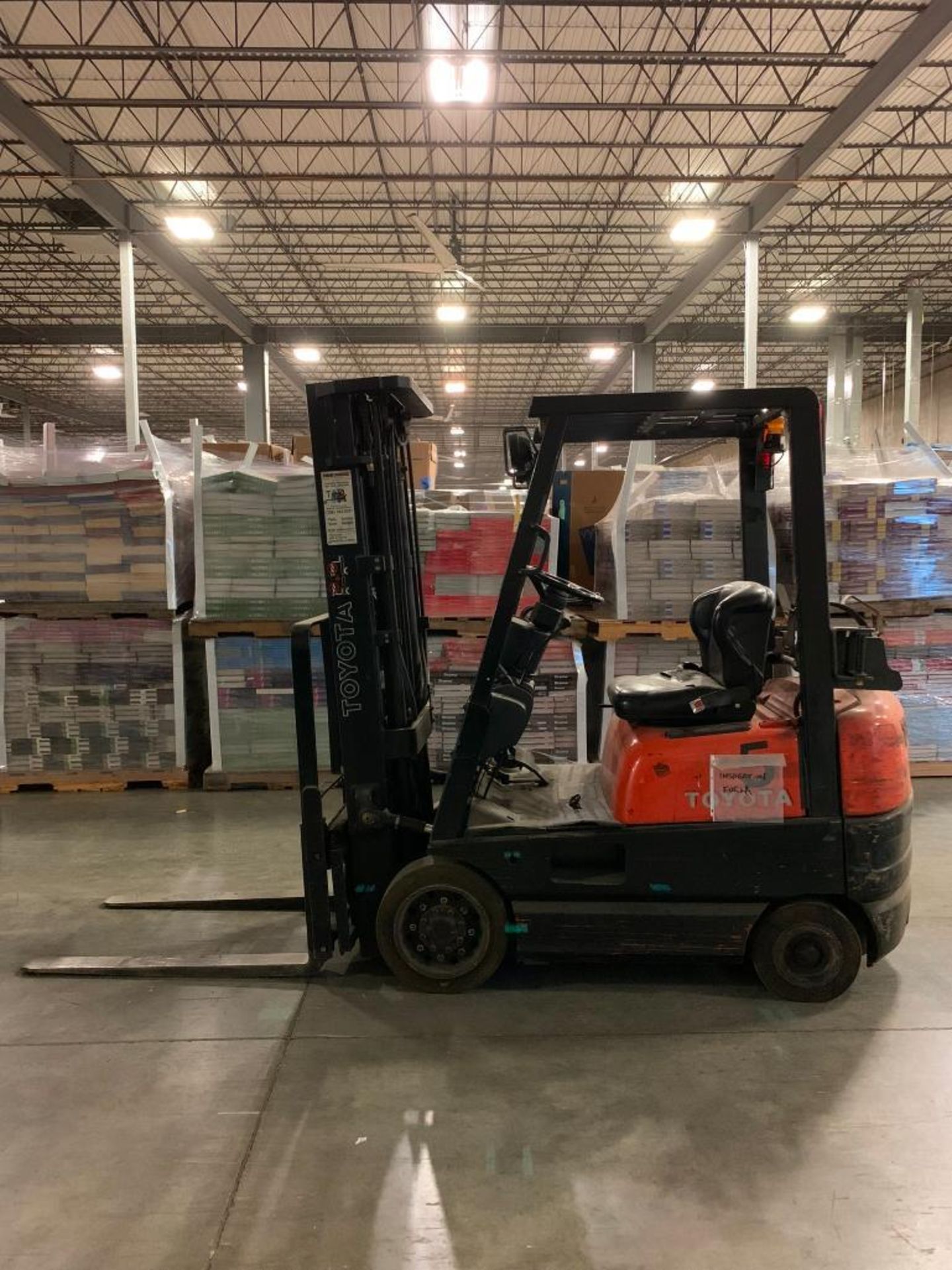 Toyota 3,000-LB. Capacity LPG Forklift, Model 42-6FGCU15, S/N 65563, 3- Stage Mast, 189" Max. Load H