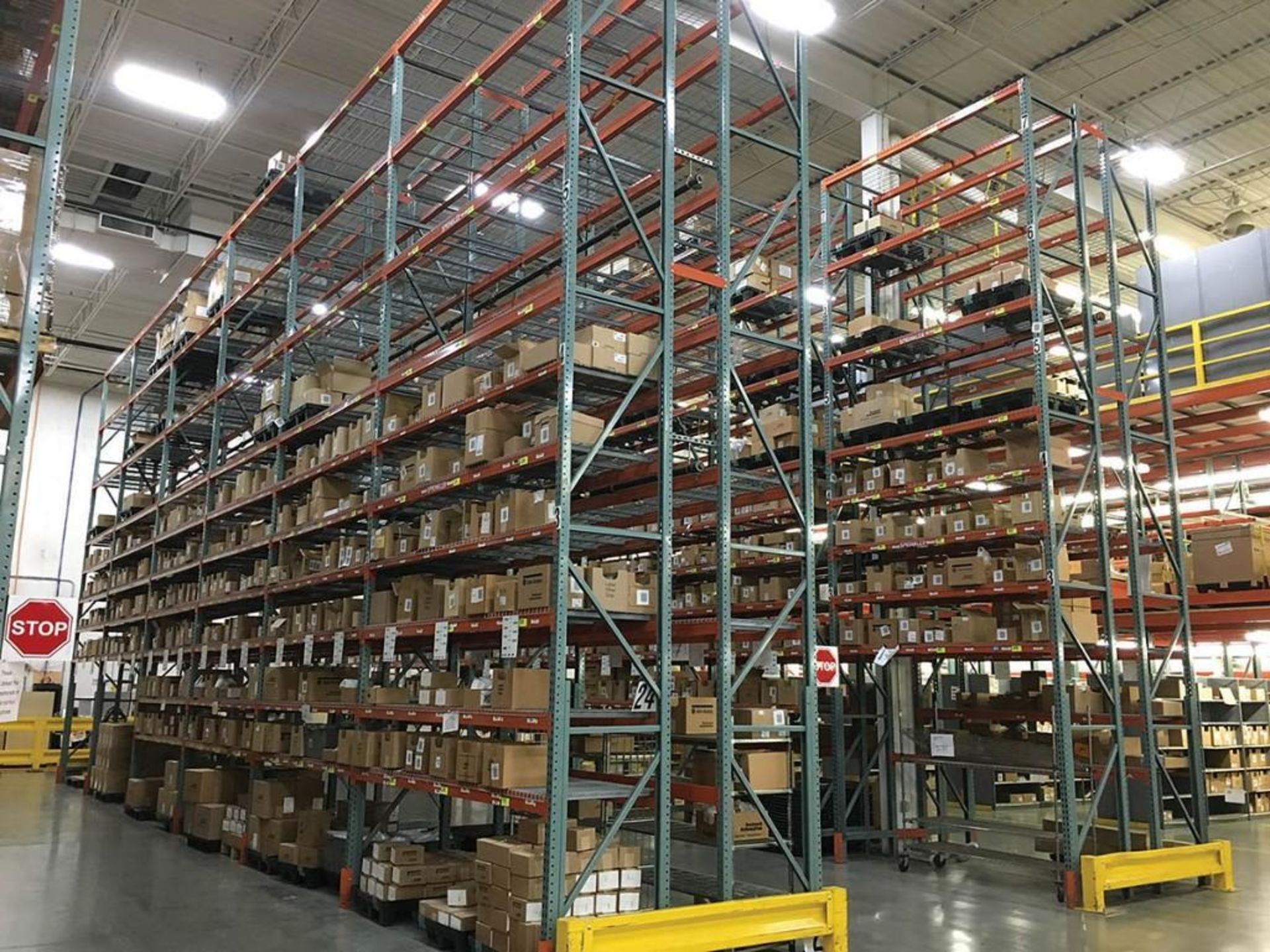 (700+/-) Sections of Interlake New-Style Teardrop Pallet Racking w/Wire Decking