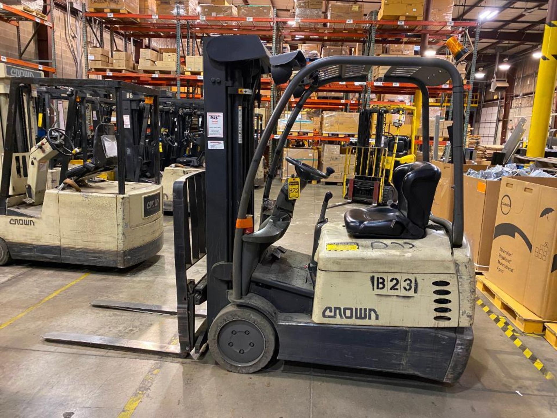 Crown 3,000-LB. Capacity Three Wheel Electric Forklift, Model SC-4000, S/N 9A117390, Lever Shift Tra