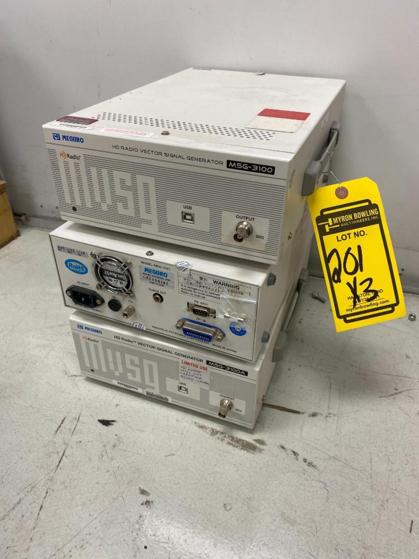 (3) Meguro HD Radio Vector Signal Generators, Model MSG-3100