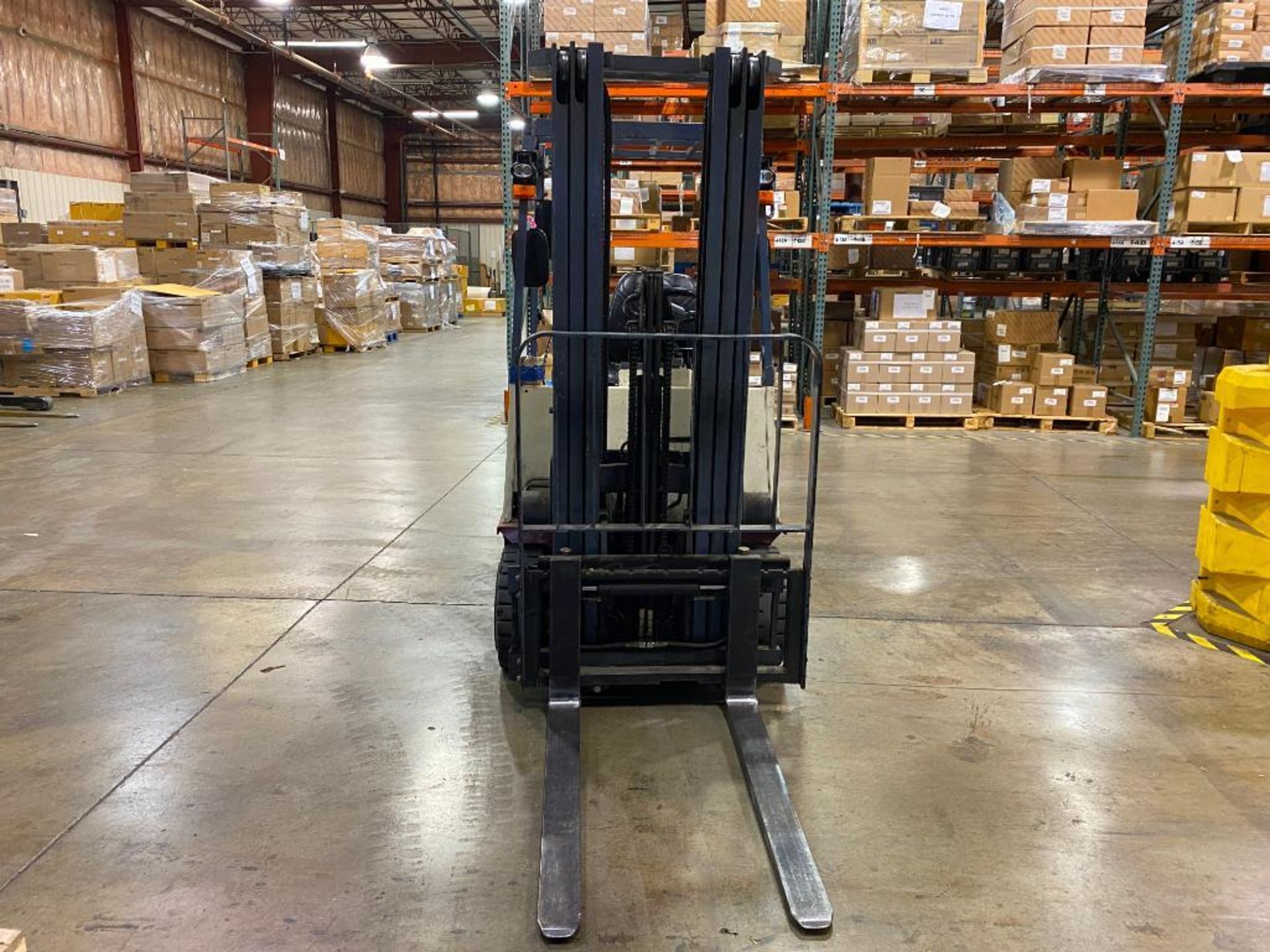 Nissan 3,000-LB. Capacity 3-Wheel Electric Forklift, Model TN01L15V, S/N N01-700014, Lever Shift Tra - Image 4 of 5