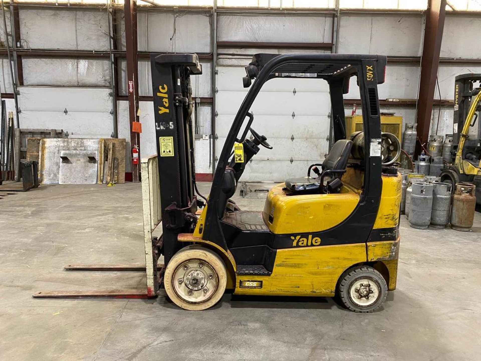 Yale 5,000 LB. Capacity Forklift, Model GLC050VXNVSE085, S/N A910V20763K, LPG, 3-Stage Mast, Side Sh