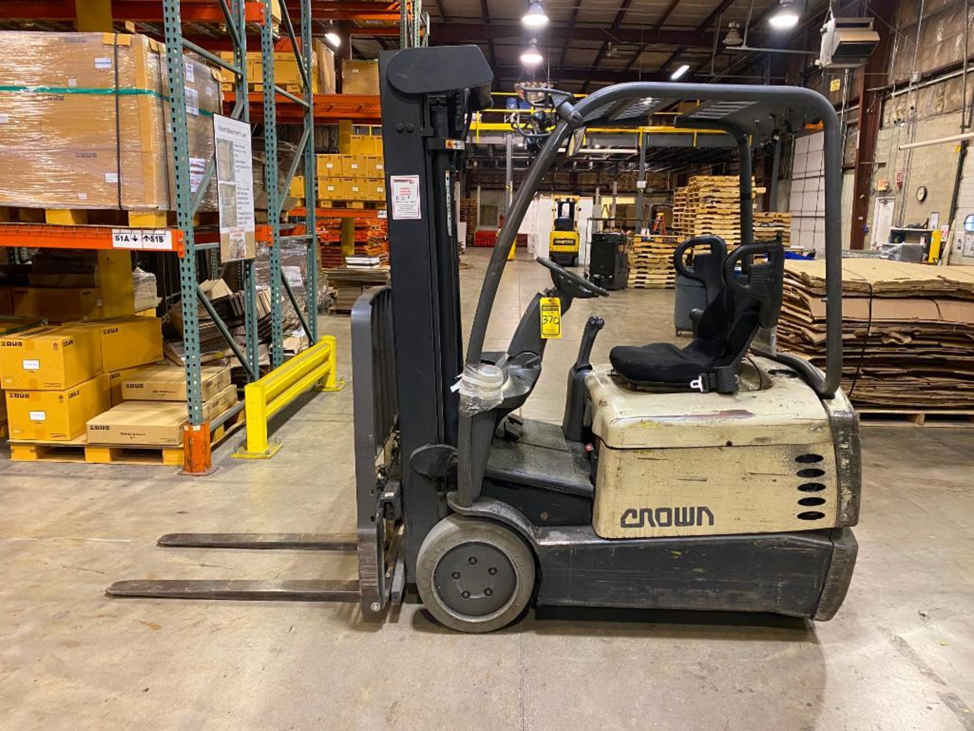 Crown 3,000-LB. Capacity Three Wheel Electric Forklift, Model SC-4000, S/N 9A122950, Lever Shift Tra