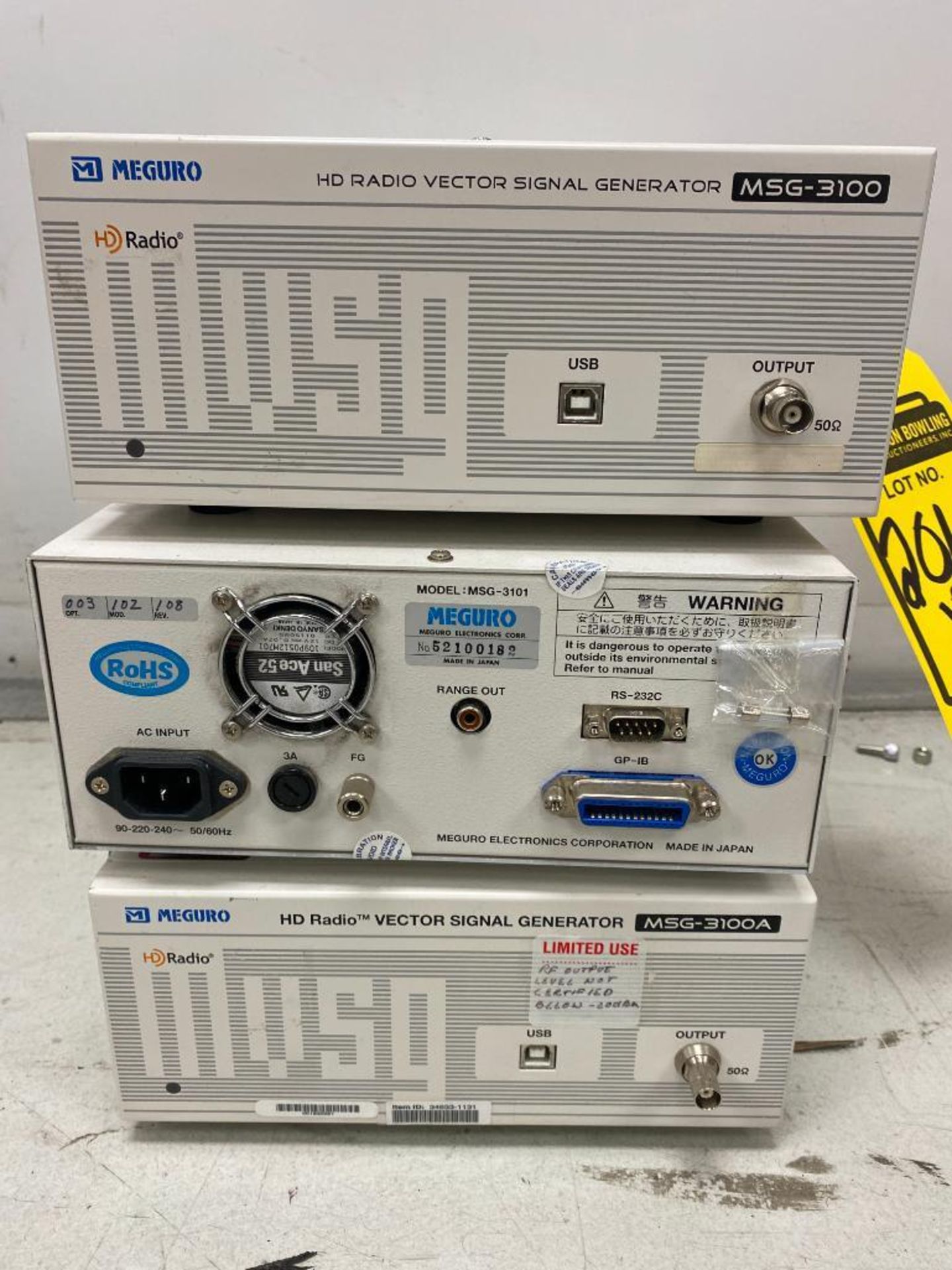 (3) Meguro HD Radio Vector Signal Generators, Model MSG-3100 - Image 2 of 2