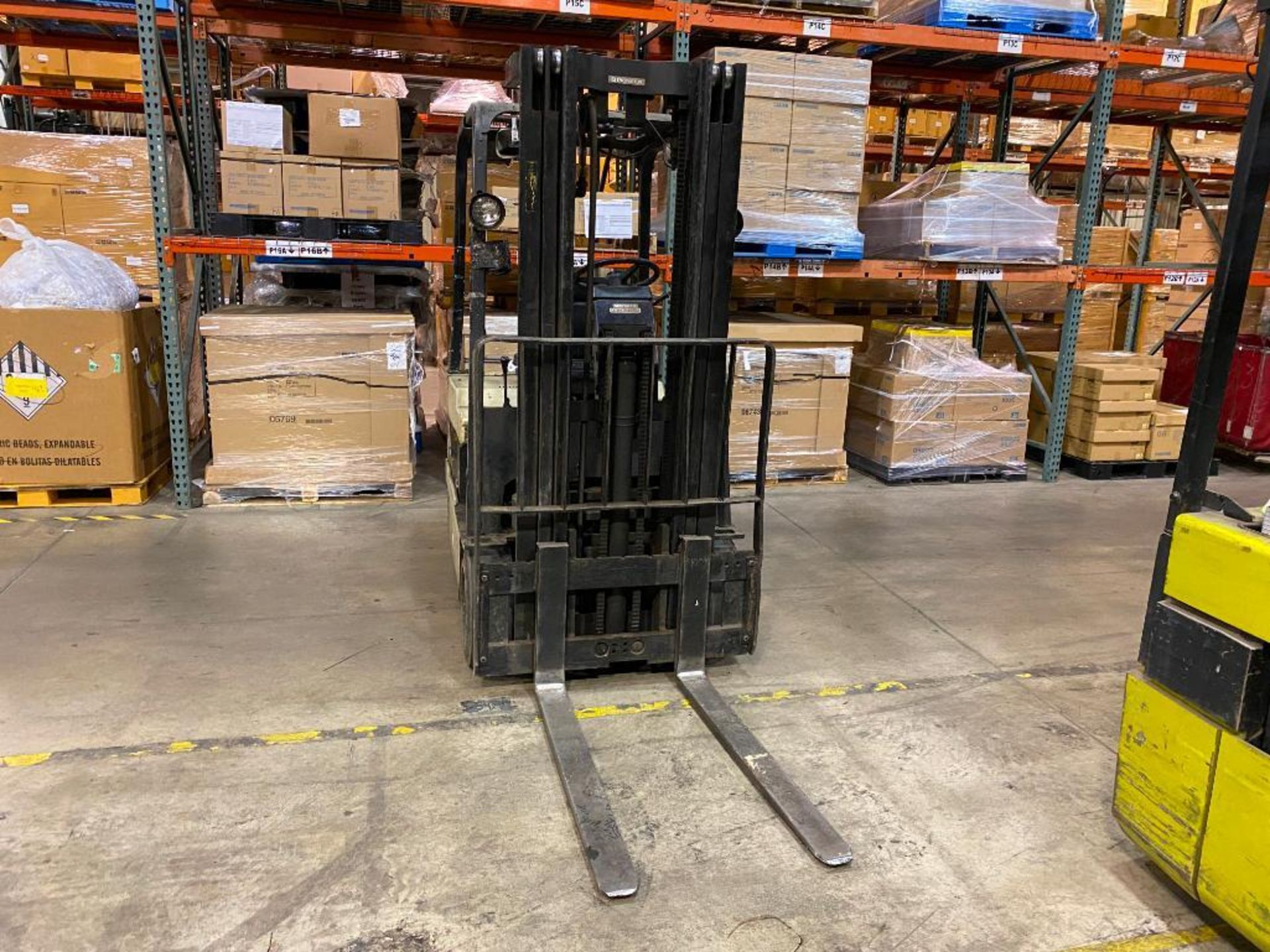 Mitsubishi 3,000-LB. Capacity 3-Wheel Electric Forklift, Model FBS15-36V, S/N 1AN00676, Lever Shift - Image 4 of 5