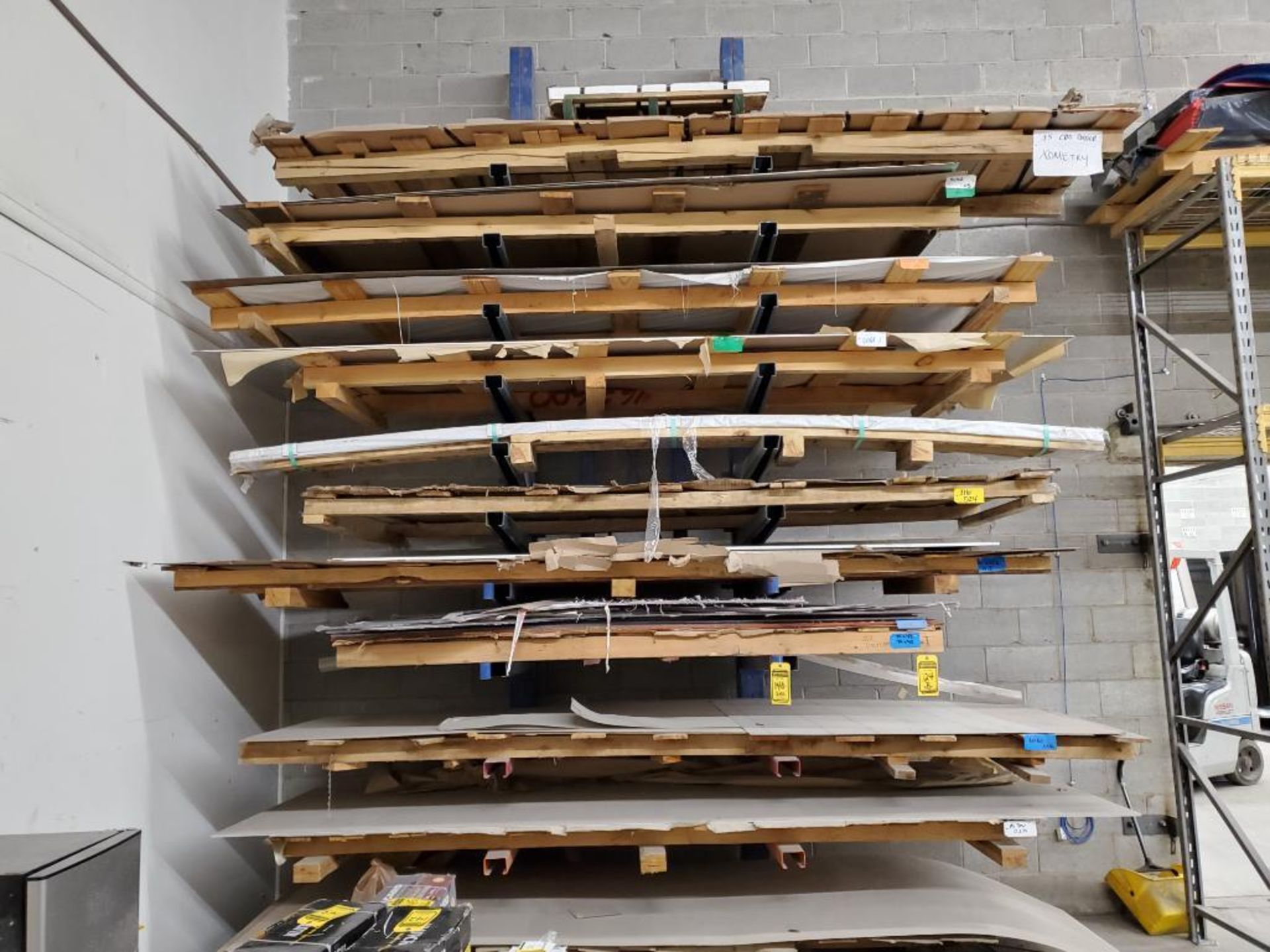 Cantilever Rack; 16' Legs, 4' Arms, 20 For Adjustable Height Material Arms (No Material)