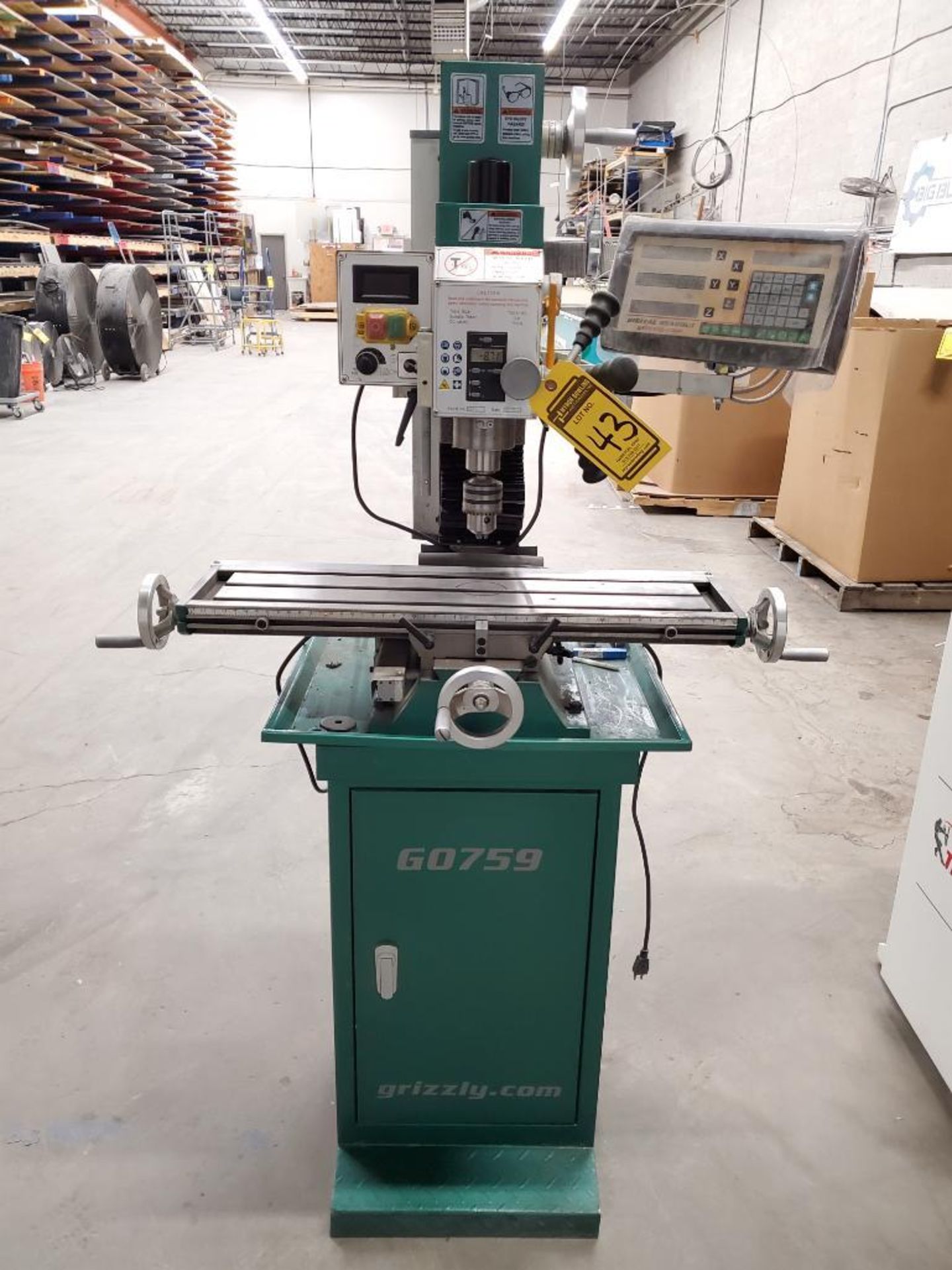 2021 Grizzly G0759 Vertical Milling/ Drilling Machine w/ Stand & 3-Axis Grizzly Dro Control, S/N 202 - Image 2 of 12