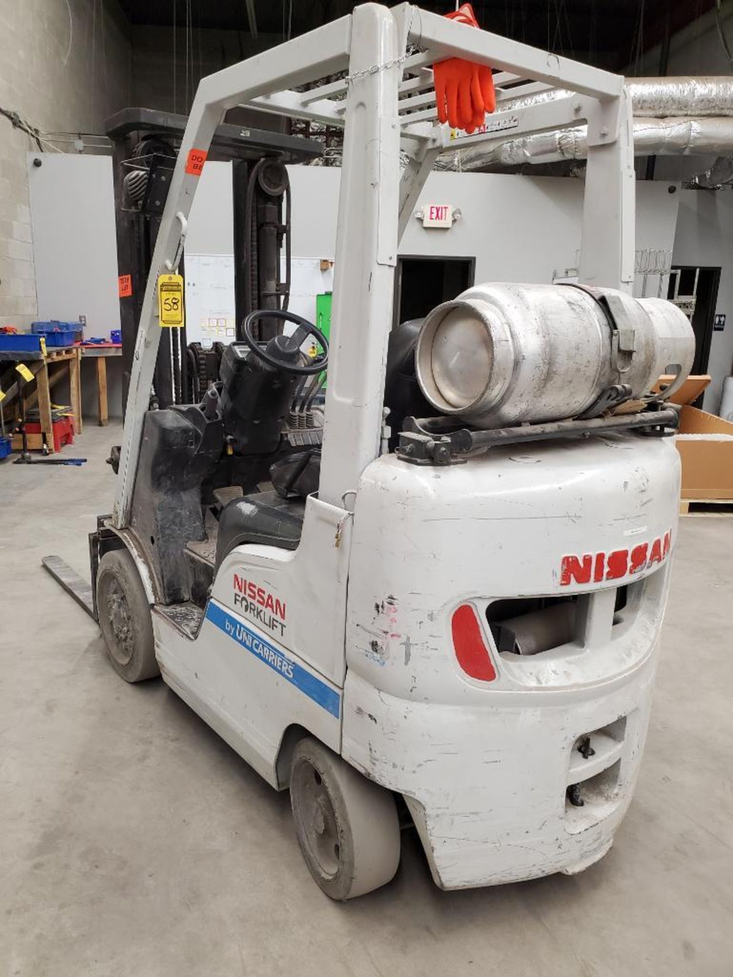 Nissan 4,000 LB. Forklift, Model MCP1F2A20LV, S/N CP1F2-9W1035, Side Shift, LP, Solid Cushion Tires, - Image 8 of 9