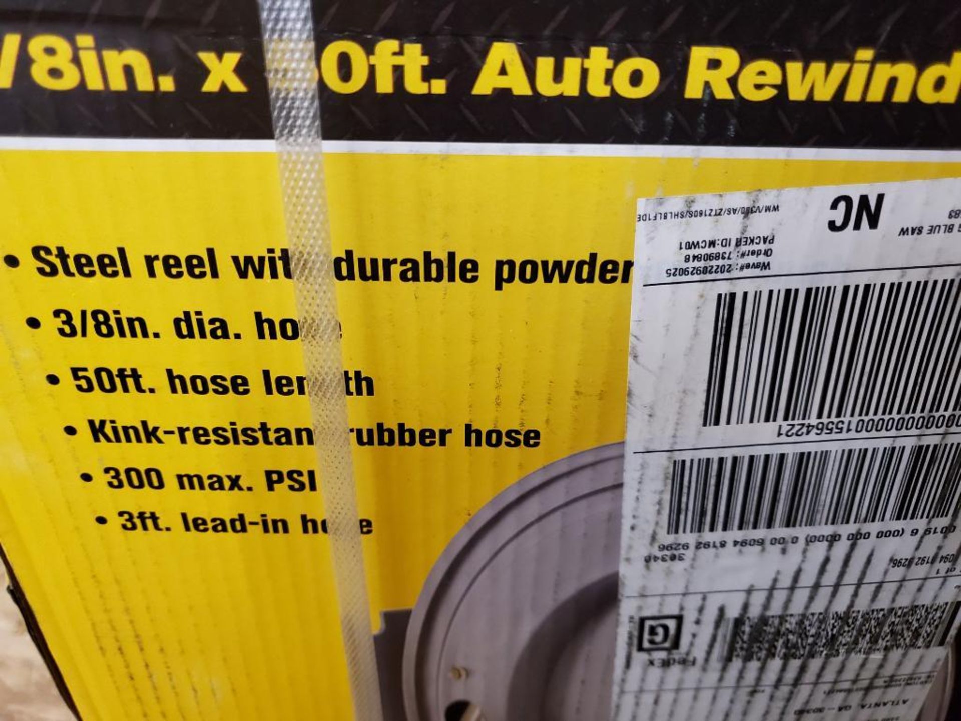 (New) Klutch Retractable Air Hose Reel, 3/8" x 50', Kink Resistant Rubber House, 300 PSI - Image 2 of 3