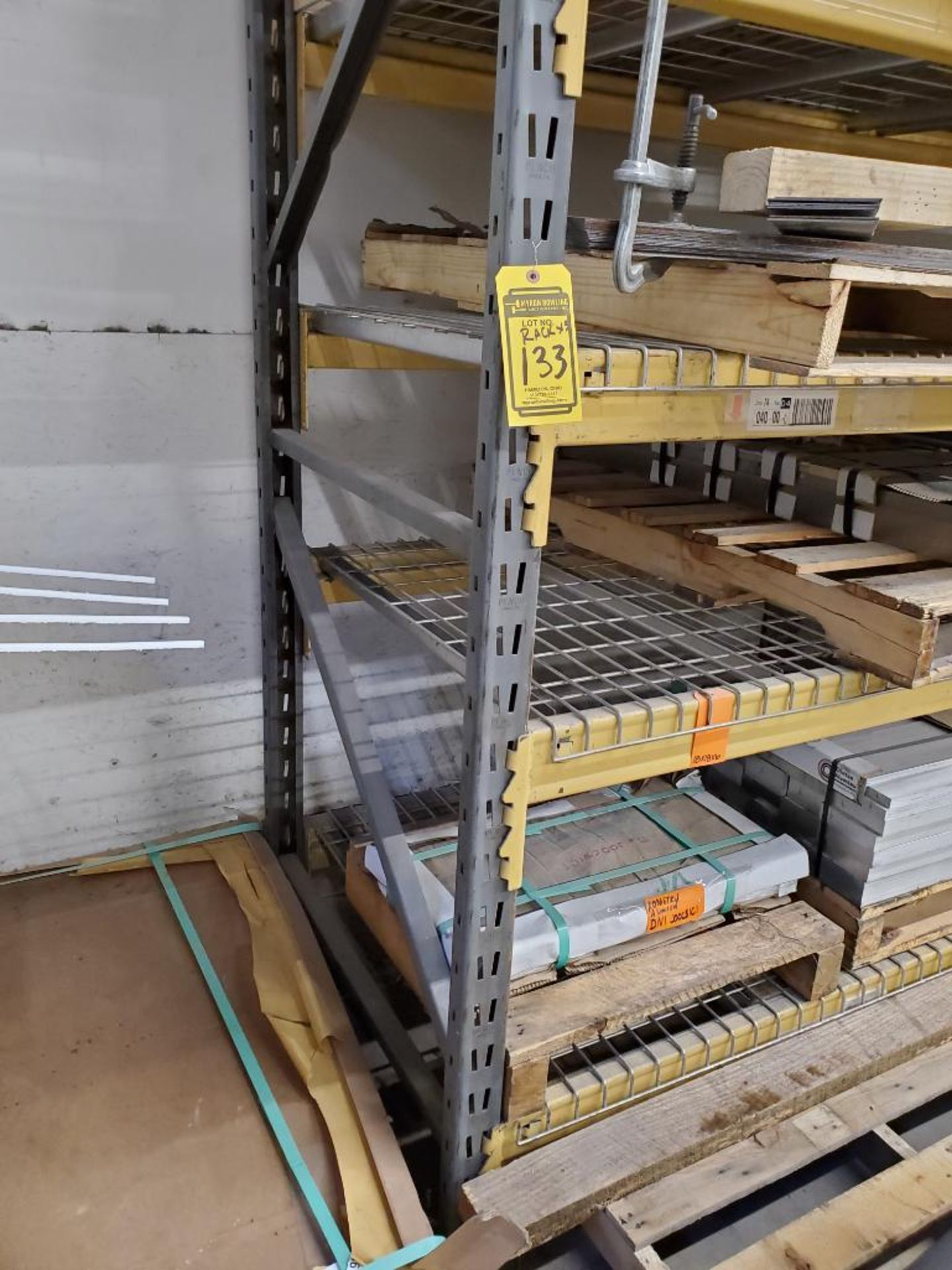 (3x) Sections of Penco Slot Pallet Rack; (4) 144" x 36" Uprights, (32) 106" x 4" Beams, Wire Mesh De - Image 3 of 6