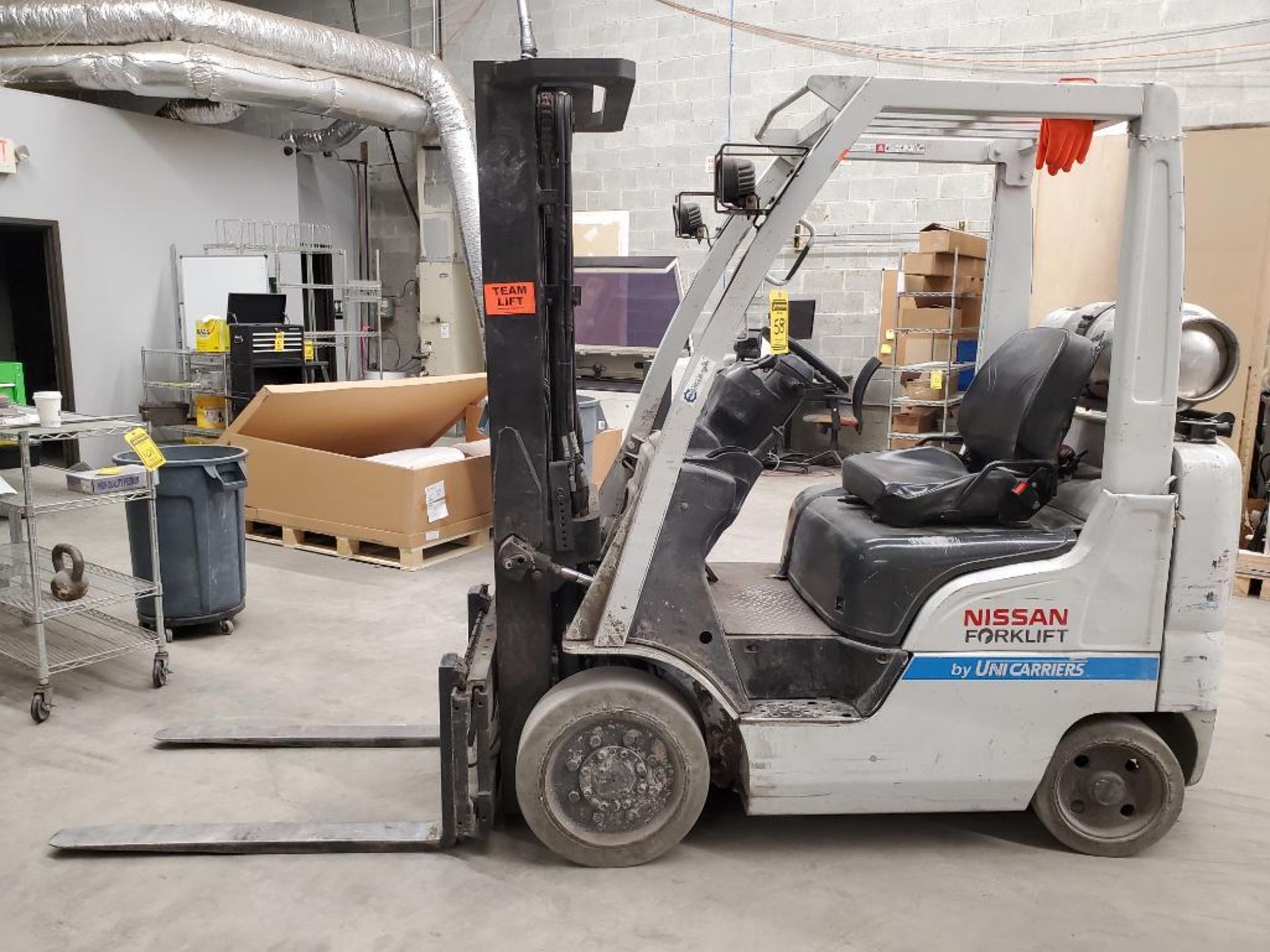 Nissan 4,000 LB. Forklift, Model MCP1F2A20LV, S/N CP1F2-9W1035, Side Shift, LP, Solid Cushion Tires,