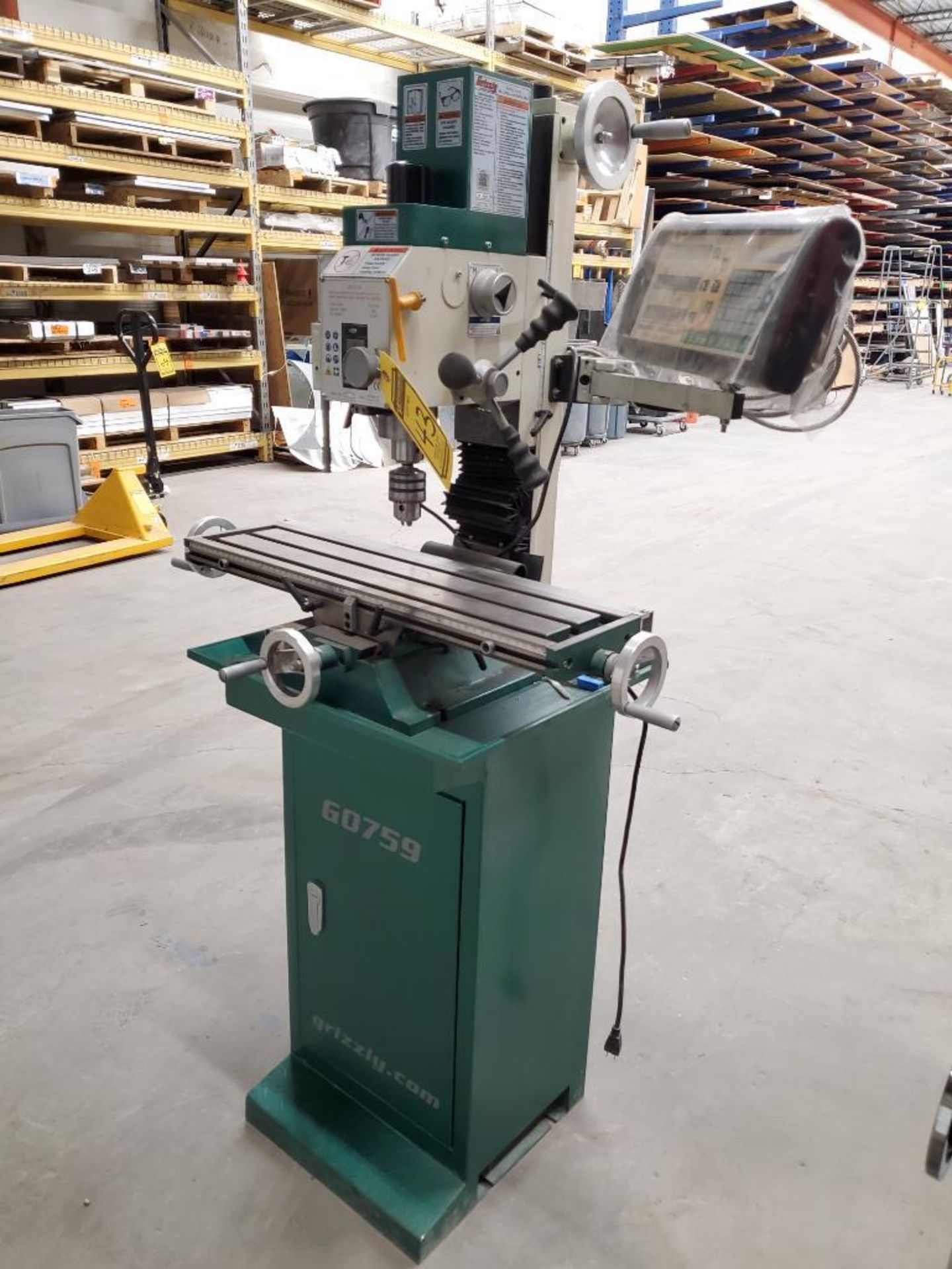 2021 Grizzly G0759 Vertical Milling/ Drilling Machine w/ Stand & 3-Axis Grizzly Dro Control, S/N 202 - Image 4 of 12