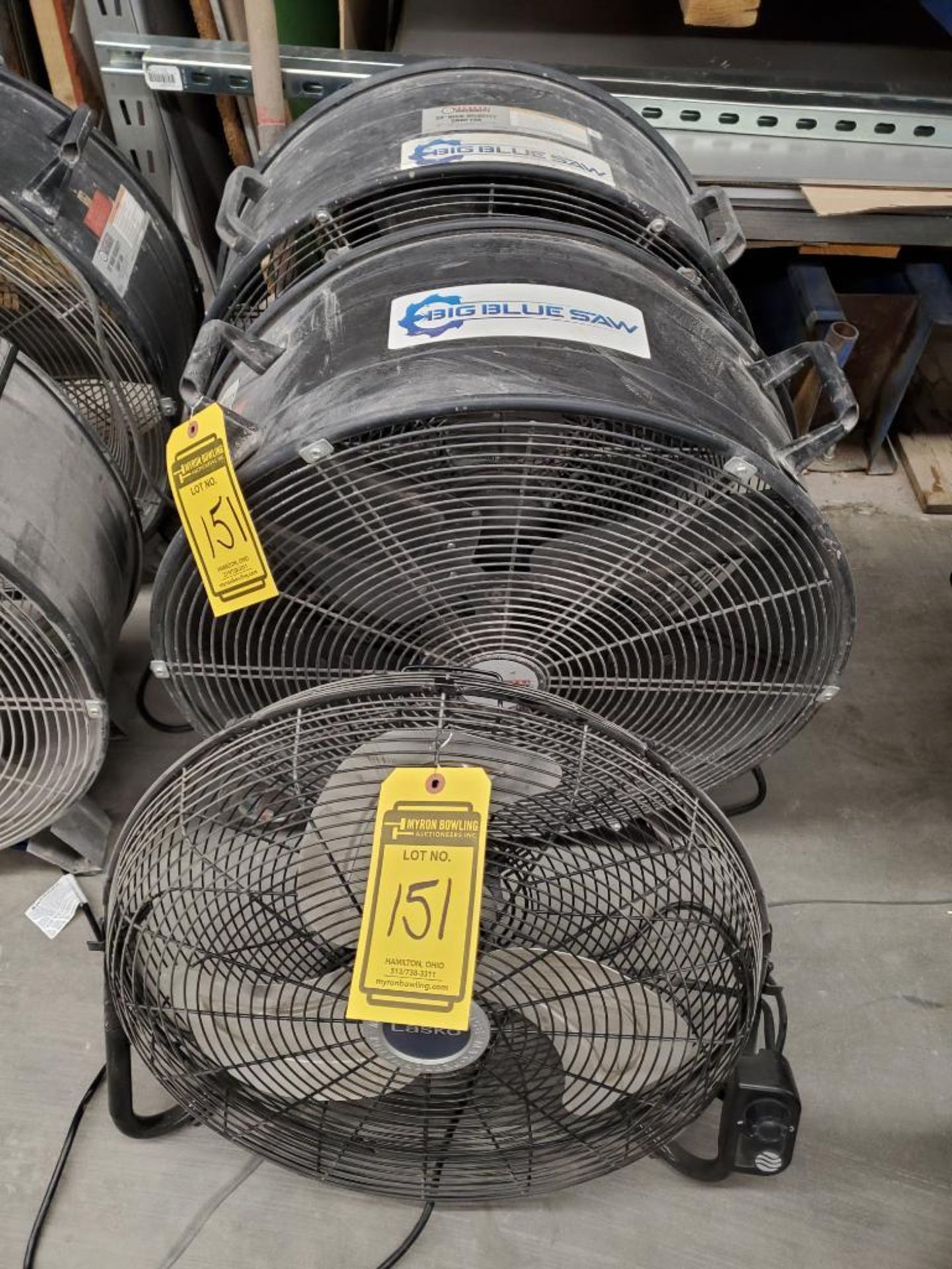 (3) Floor Fans; (2) 24" Barrel Fans & (1) Adjustable Lasko 18" Fan