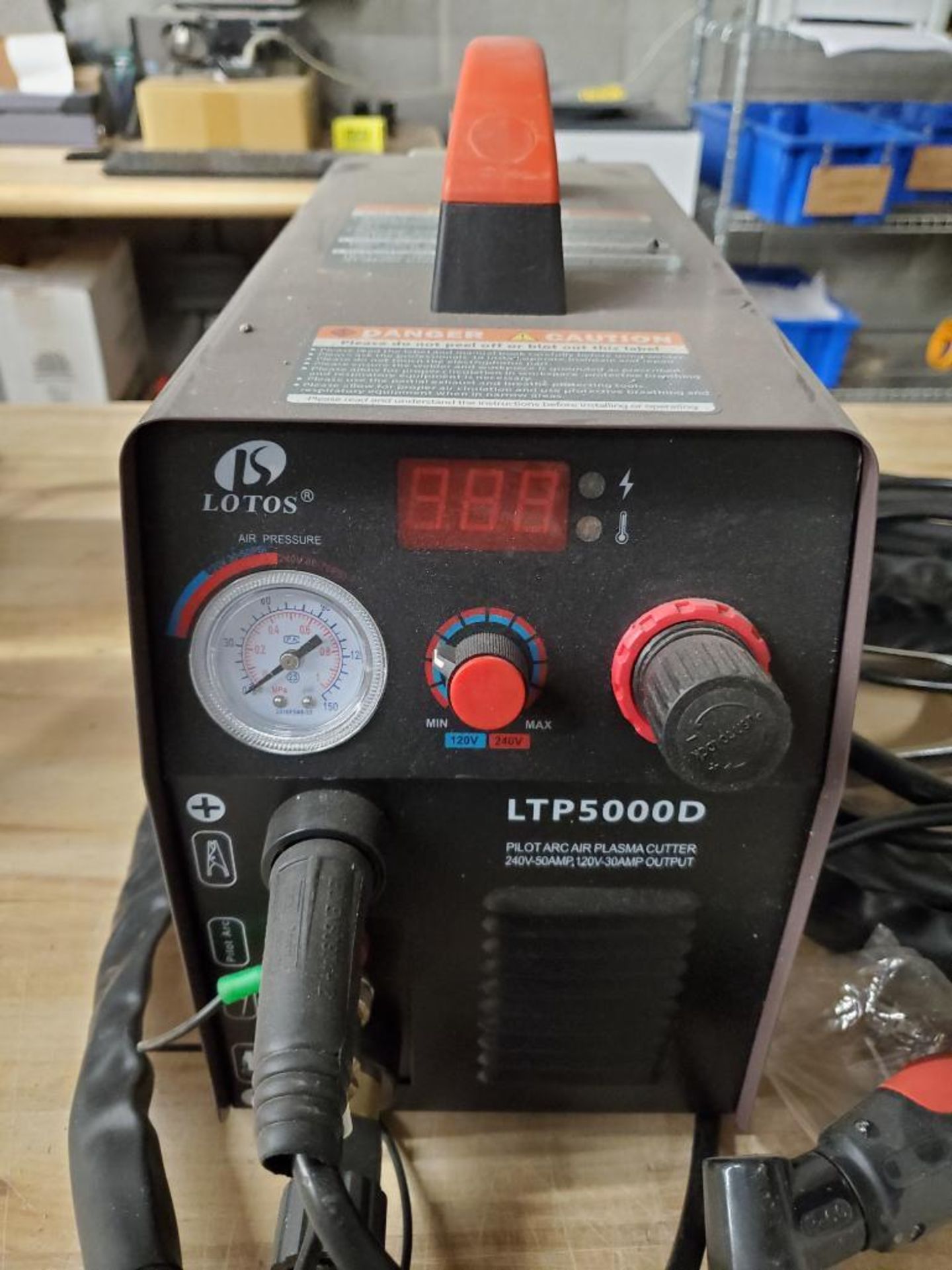 Lotos Pilot Arc Plasma Cutter, MODEL LTP5000D, 240 V-50 AMP, 120 V-30 AMP Output, w/ Head, Leads, Ye - Image 3 of 8