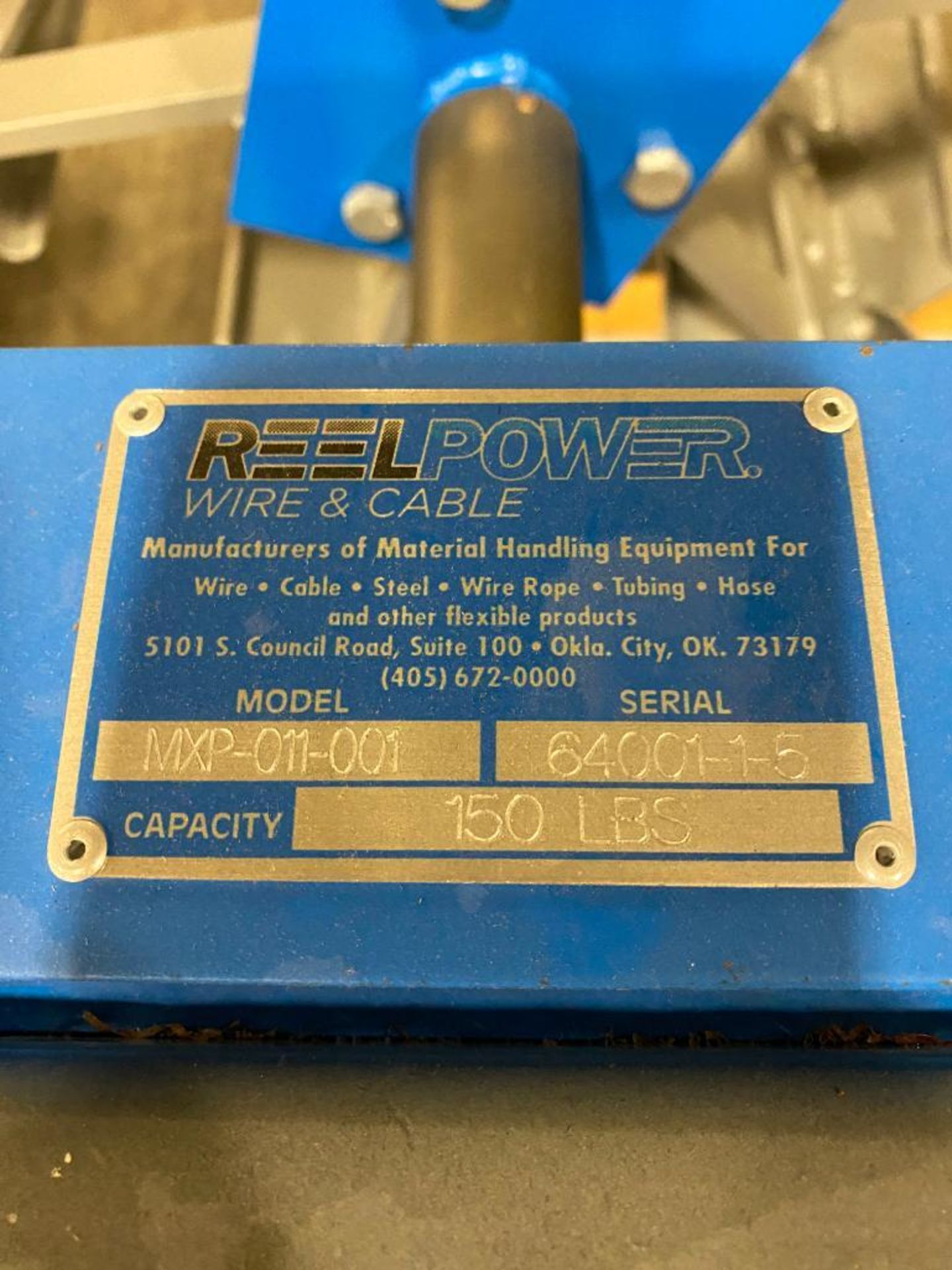 Reel Power Wire & Cable Reel, Model MXP-011-001, S/N 64001-1-5, 150 LB. Cap. - Image 6 of 6