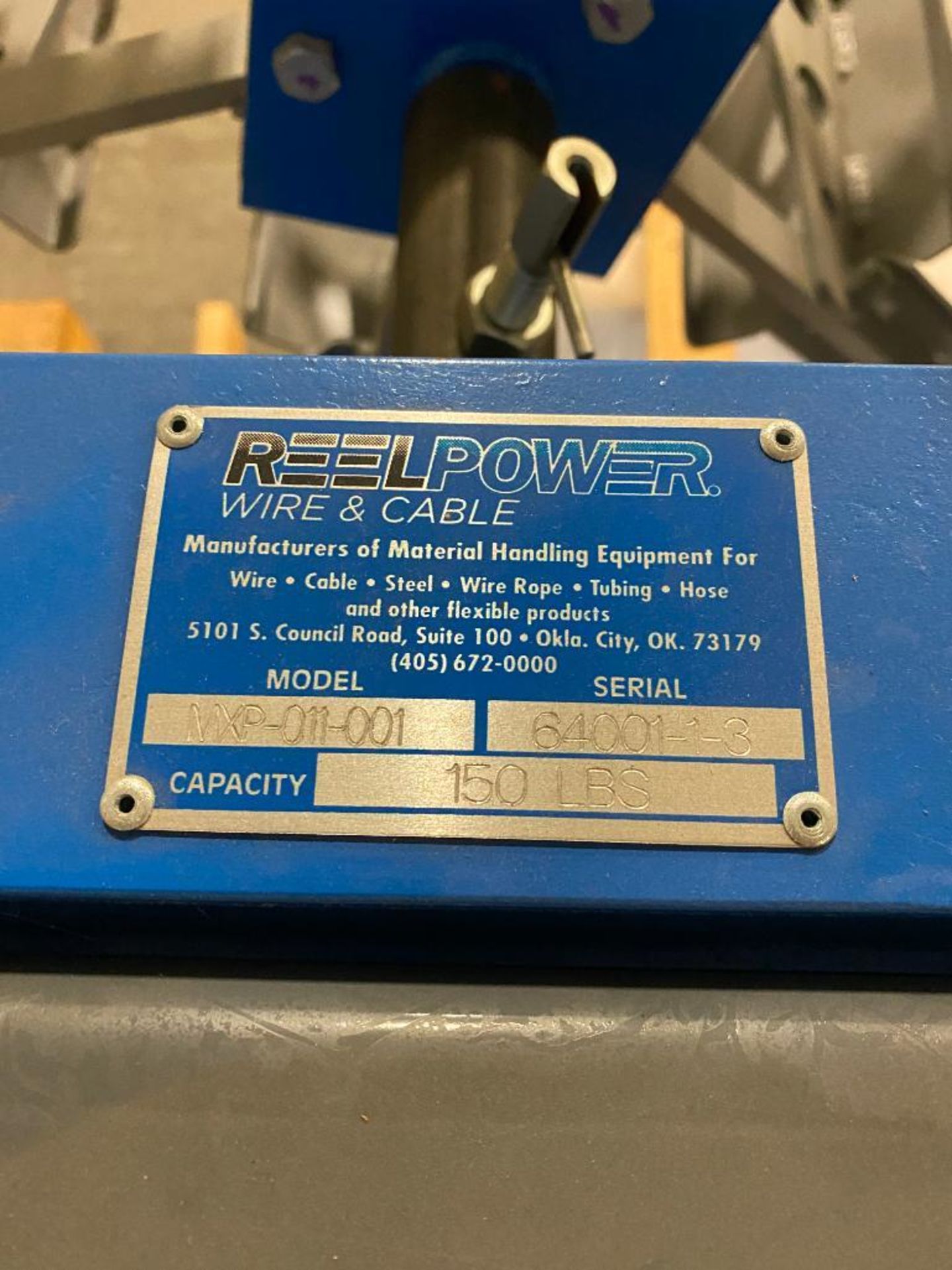 Reel Power Wire & Cable Reel, Model MXP-011-001, S/N 64001-1-3, 150 LB. Cap. - Image 6 of 6