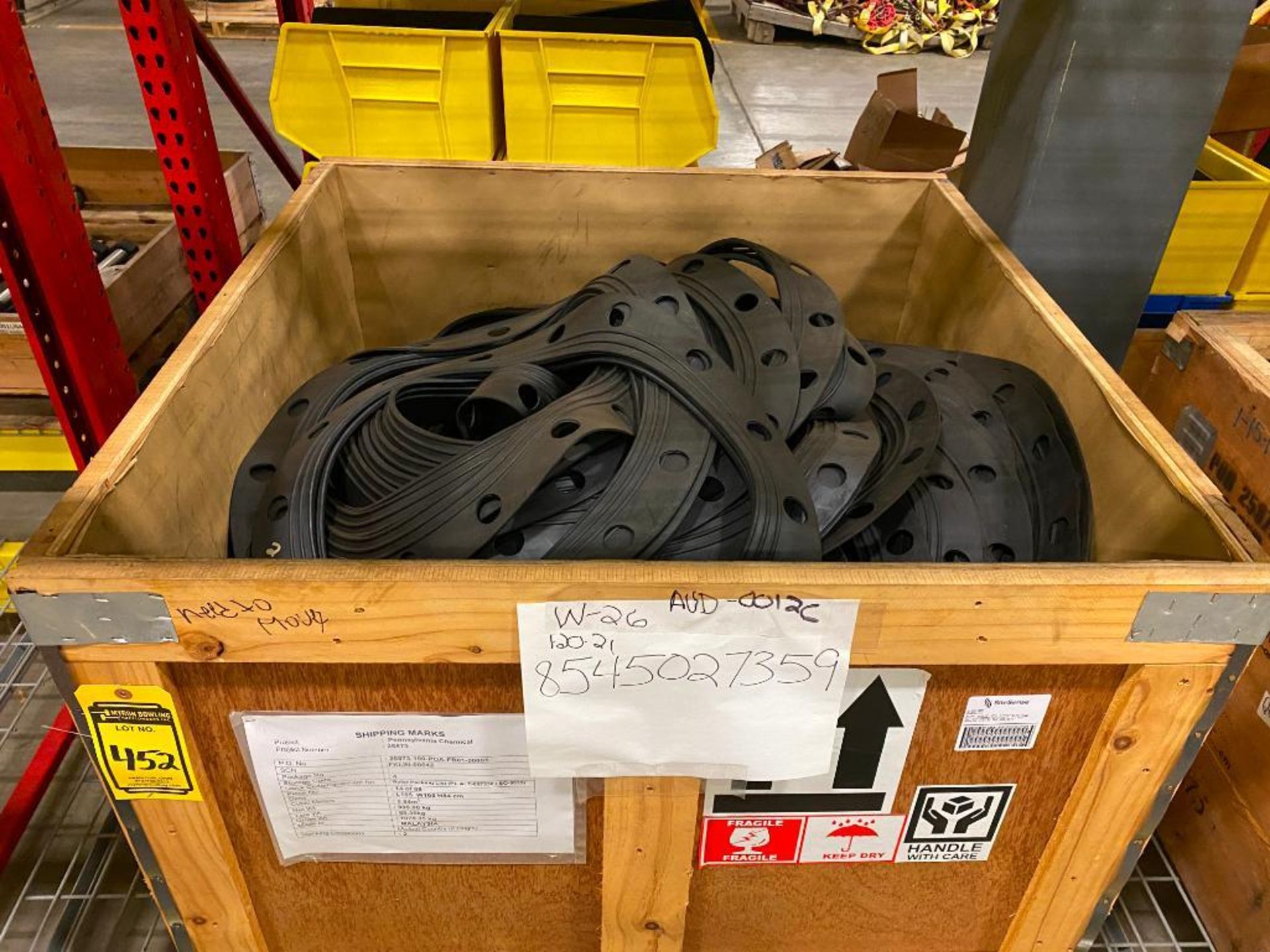 (10) Skids of Assorted Rubber Gaskets, Flange Rings & Pipe Covers, Bo Metals Void Caps, Coated Bolts