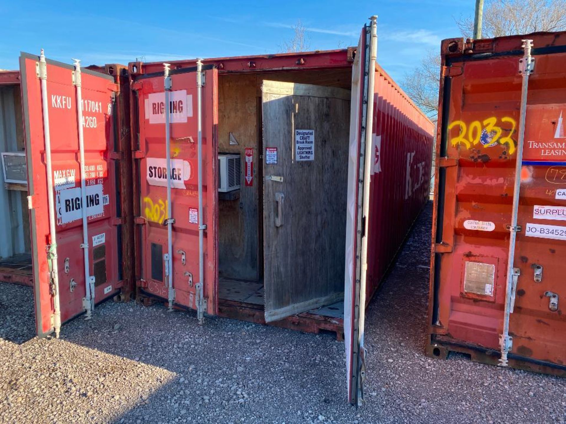 2000 Conex, 40' x 8' x 8', Wooden Storage Inside