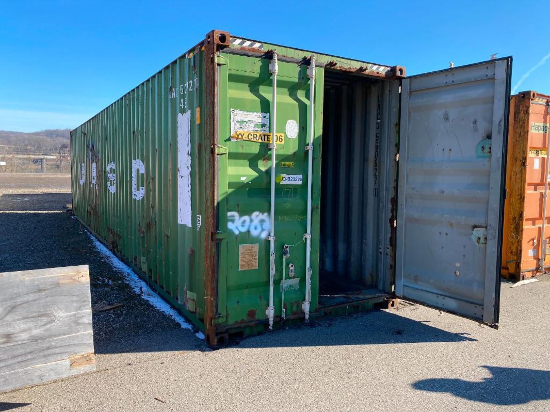 2001 Conex, 40' x 8' x 9'6", w/ Content of (9) Skids of Concrete Trays, Fabricated Galvanized