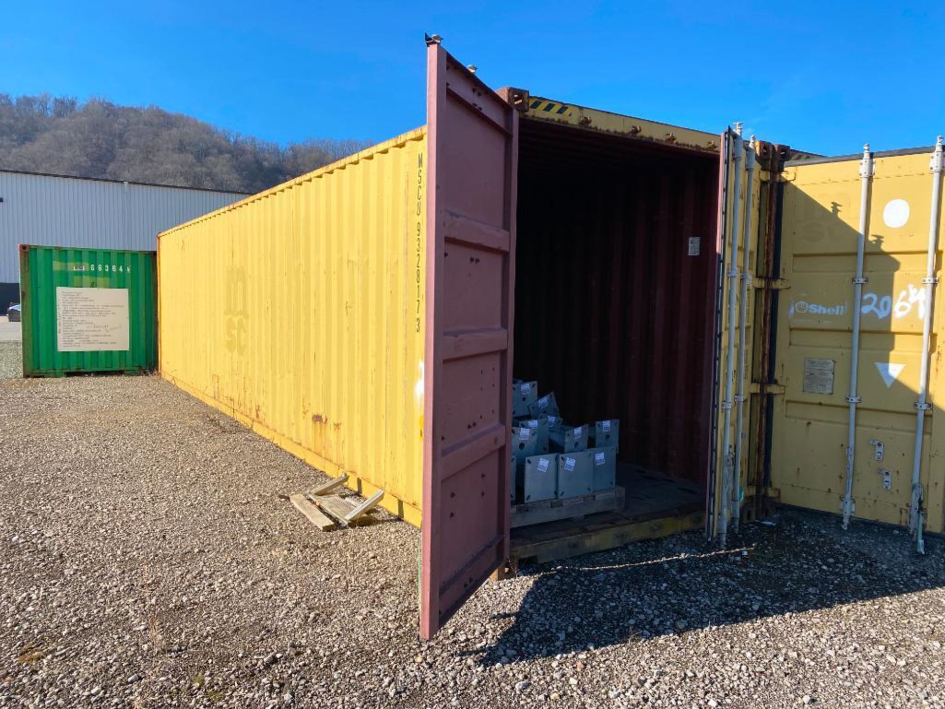 2004 Conex, 40' x 8' x 9'6", w/ Content of Fabricated Galvanized Brackets, Large Quantity 3' Mountin