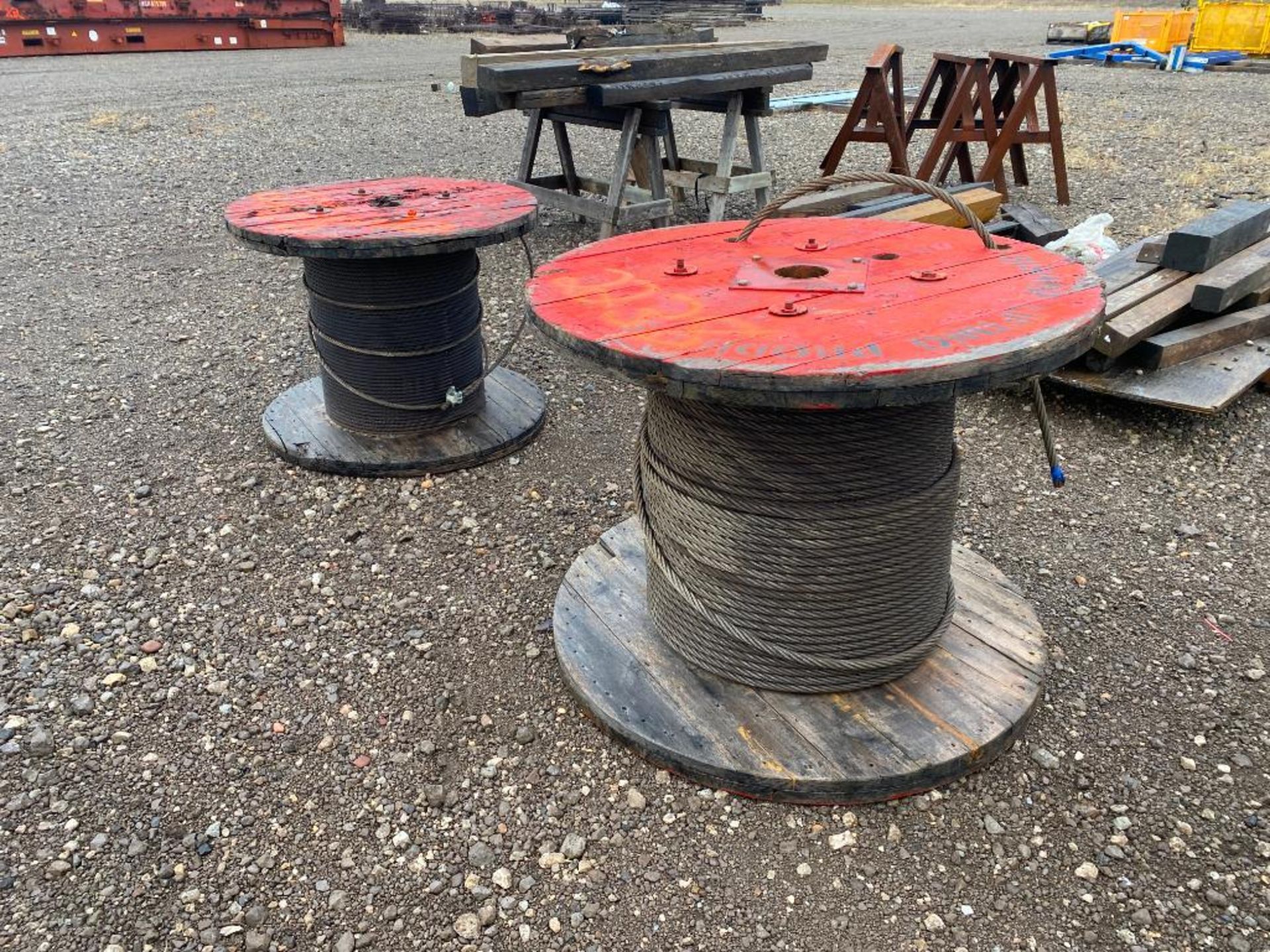 (2) Spools of Wire Rope, 1/2" & 3/4"