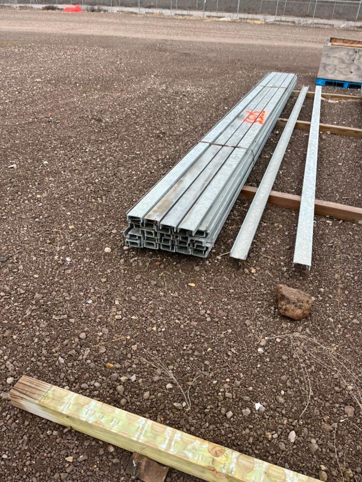 Assorted 20' Galvanized 4" Chanel, 3' Angle, & 5' Supports - Image 3 of 5