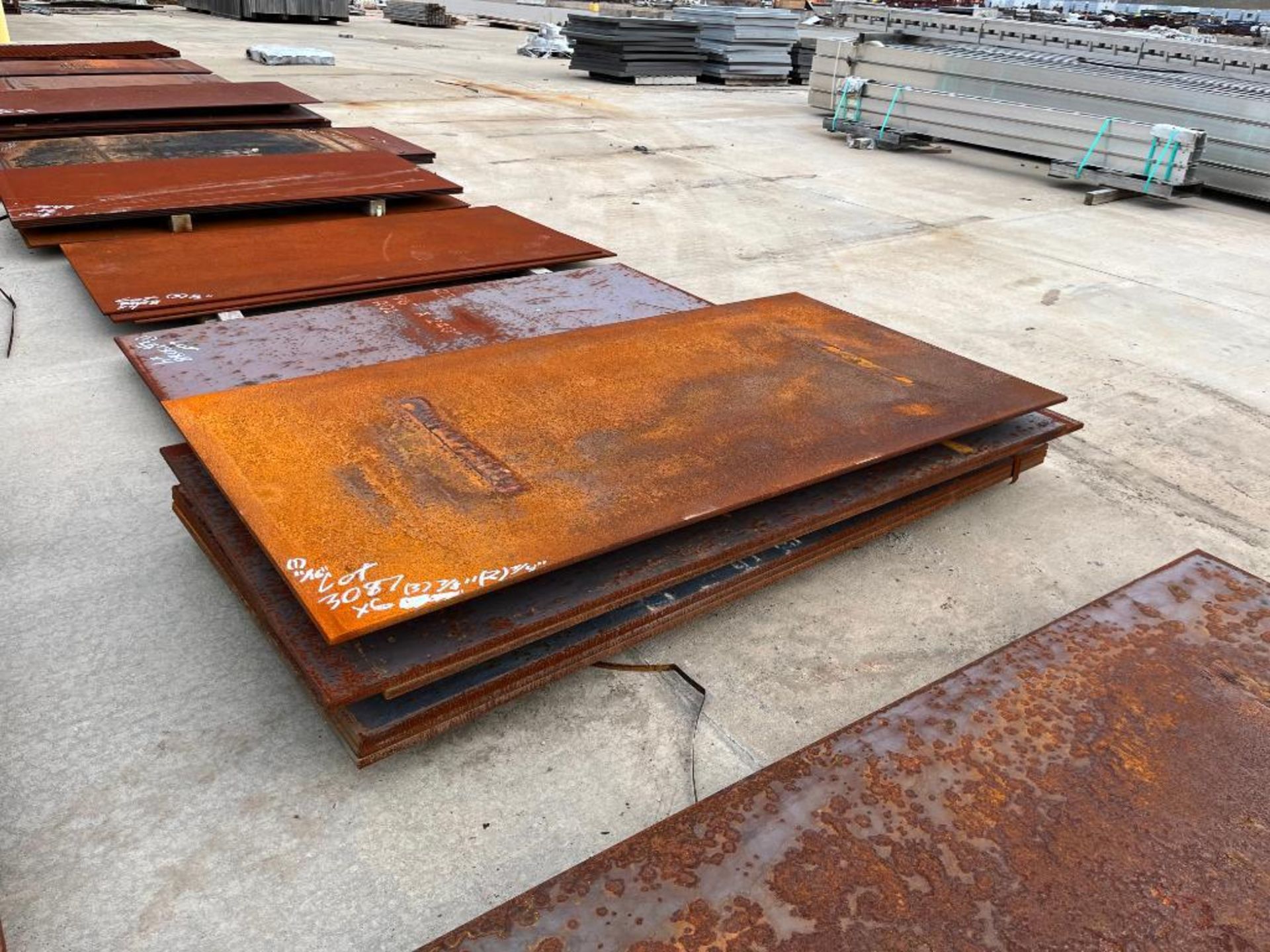 (6) Steel Plates: (3) 8' x 4' x 7/8", (2) 8' x 4' x 3/4", (1) 8' x 4' x 11/16" - Image 2 of 2