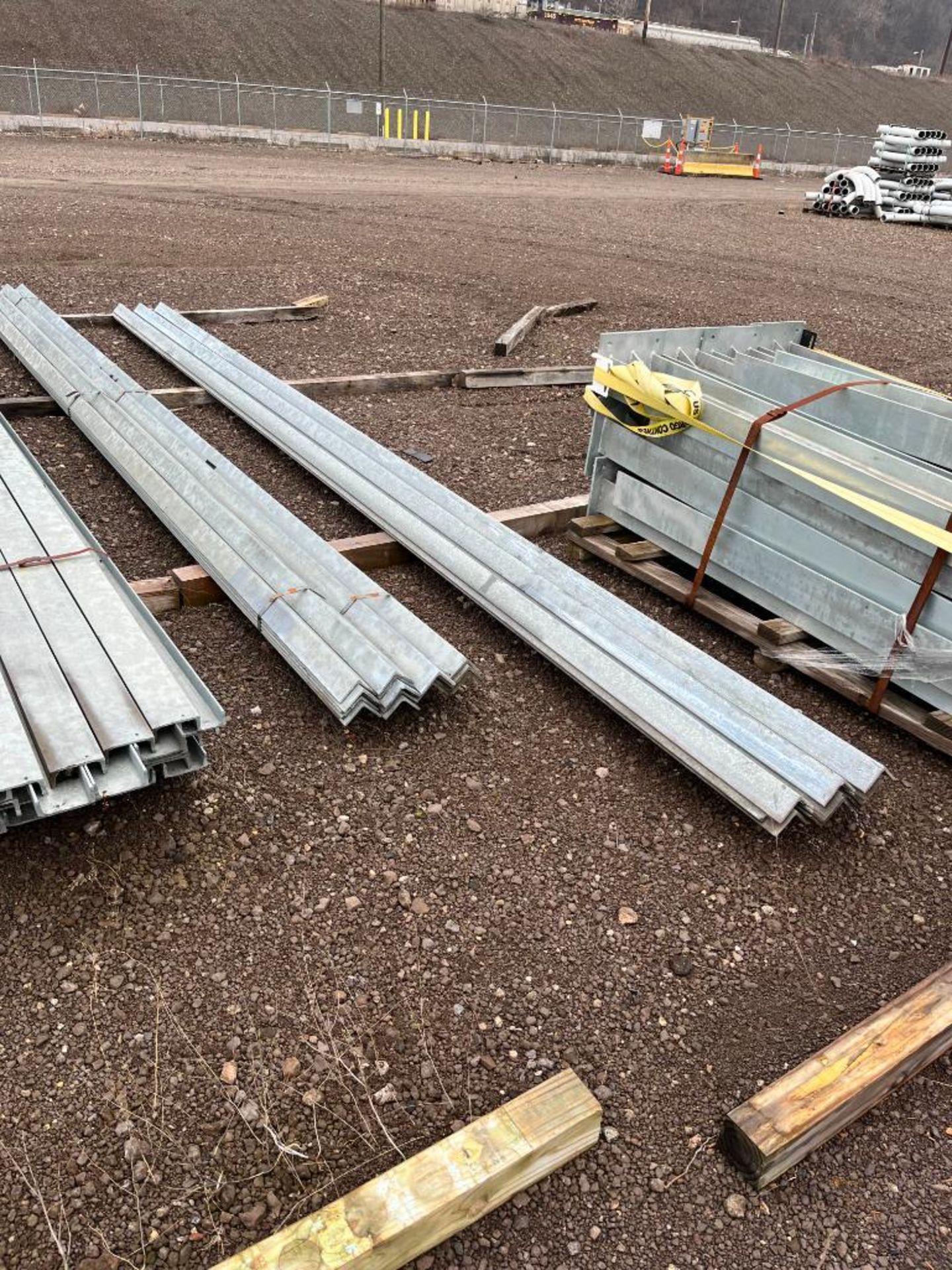 Assorted 20' Galvanized 4" Chanel, 3' Angle, & 5' Supports - Image 4 of 5