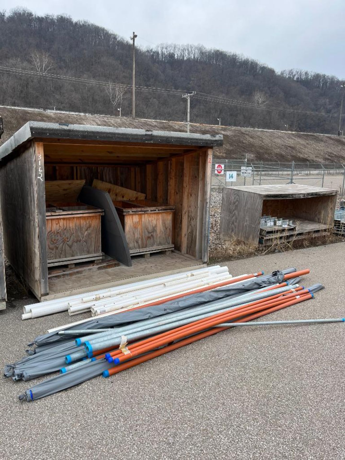 Shed, Hut & Content of Assorted Steel & Pipe, 8' x 10' x 7'