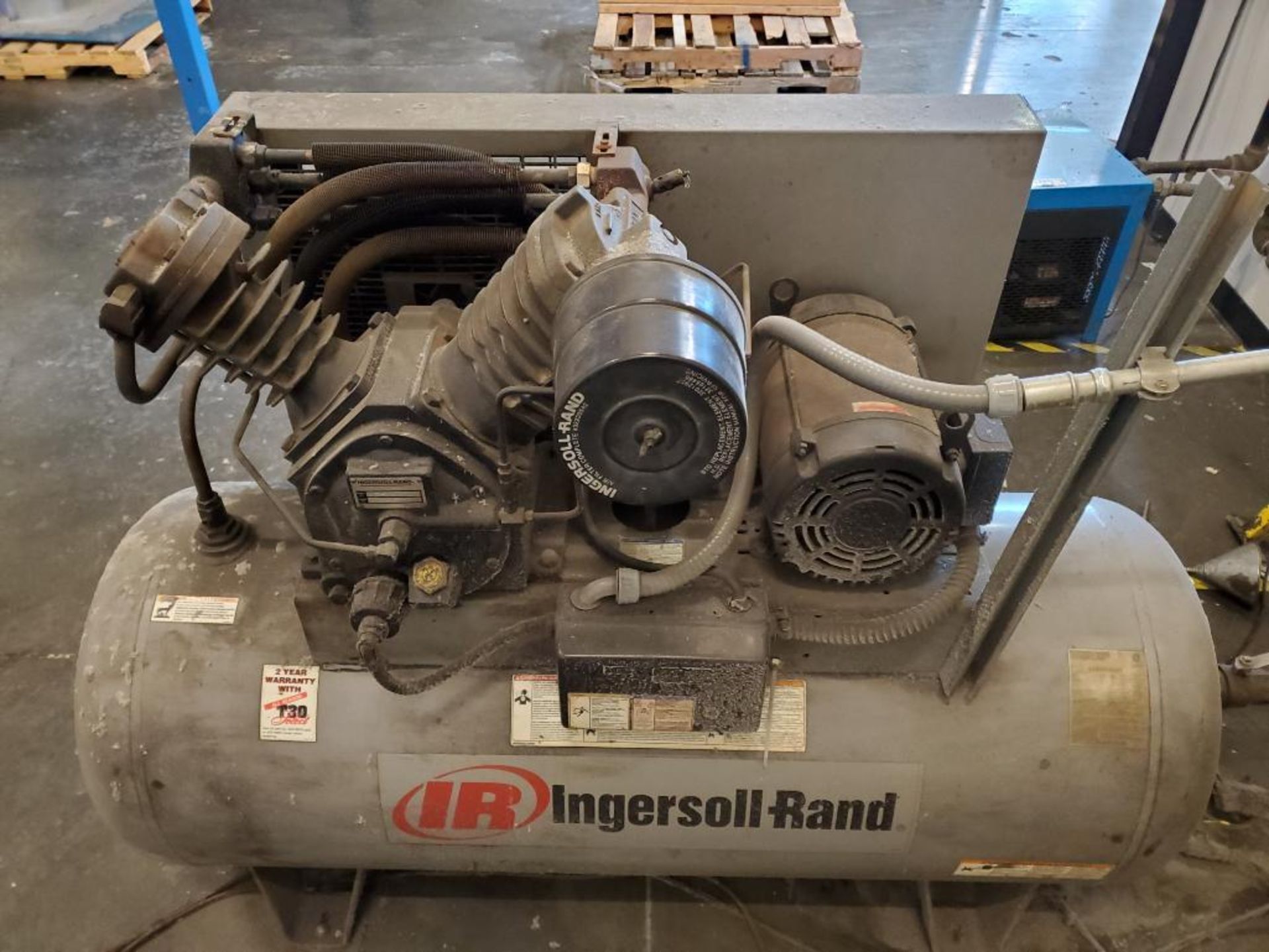 Ingersoll Rand 120-Gal. Air Compressor, Model: T30, 35.8 CFM, S/N 010950285,1,850 RPM, 175 PSIG,  w/ - Image 2 of 13