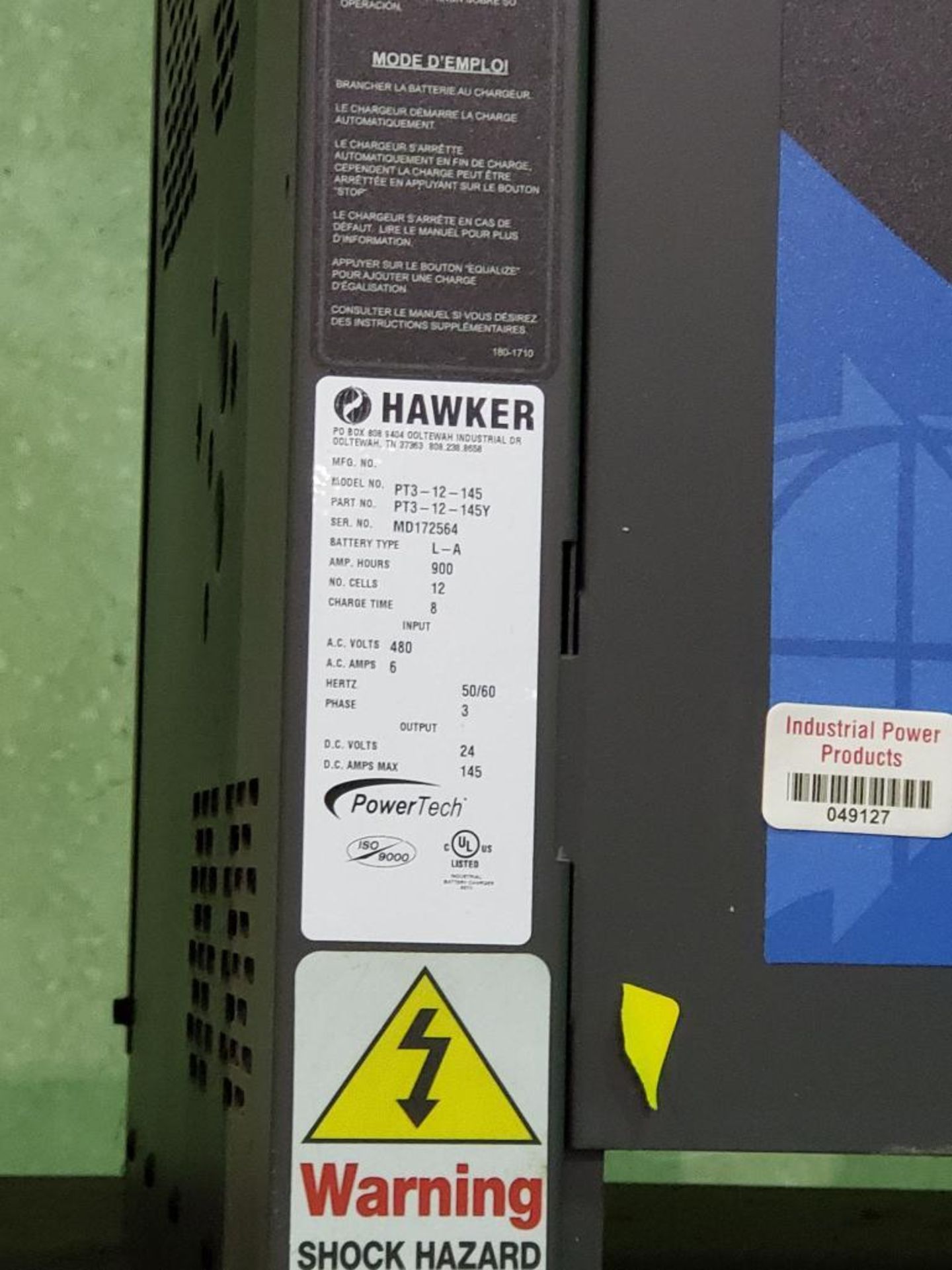 Hawker Powertech 24V Forklift Battery Charger, Model PT3-12-145, 145 DC Max. Output - Image 3 of 3