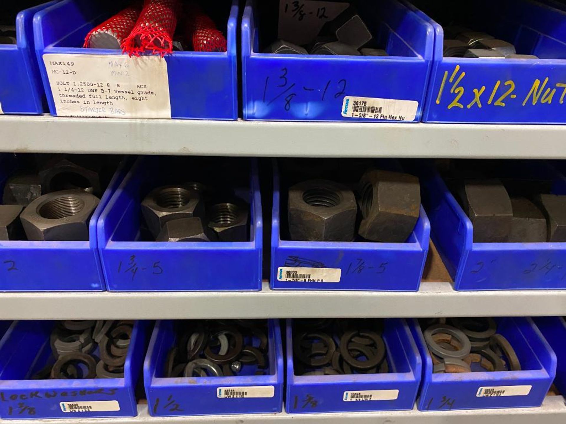 Content of (7) Sections of Maintenance Crib Shelving: Fasteners, Bolts, Nuts, Washers, 1/4"-2'' - Image 7 of 14