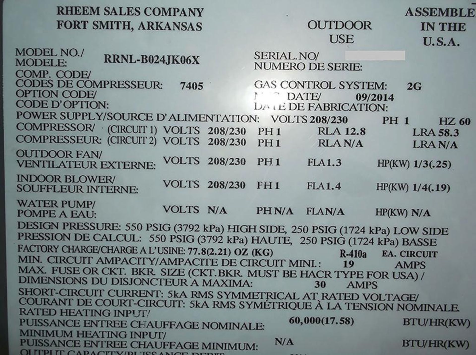 (2) Rheem 2-Ton Convertible Rooftop Direct Drive Gas/Electric Nox Package Units, Voltage: 208/230, H - Image 3 of 3