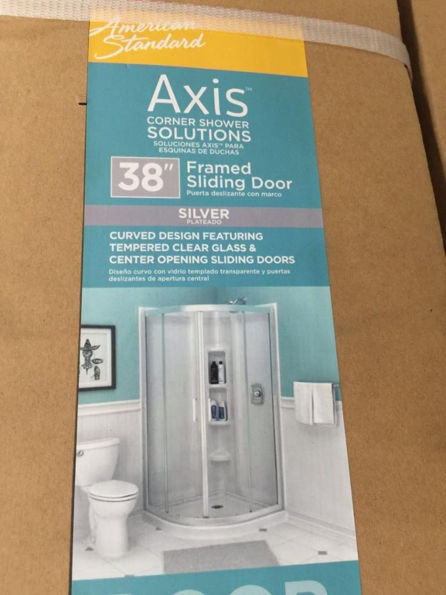 (3) American Standard Axis Corner Curved Shower Doors, Model AM3838A1.400.213, Only Contains Curved - Image 2 of 4
